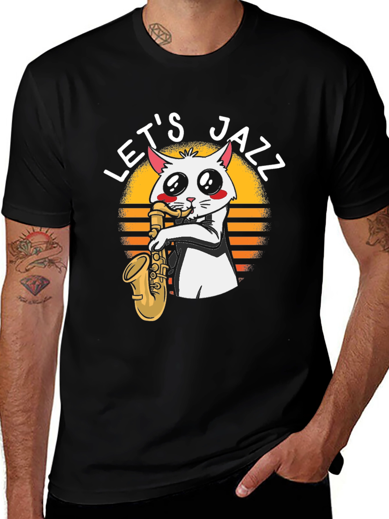 Variant 20 of Let's Jazz Cat Saxophone T-Shirt