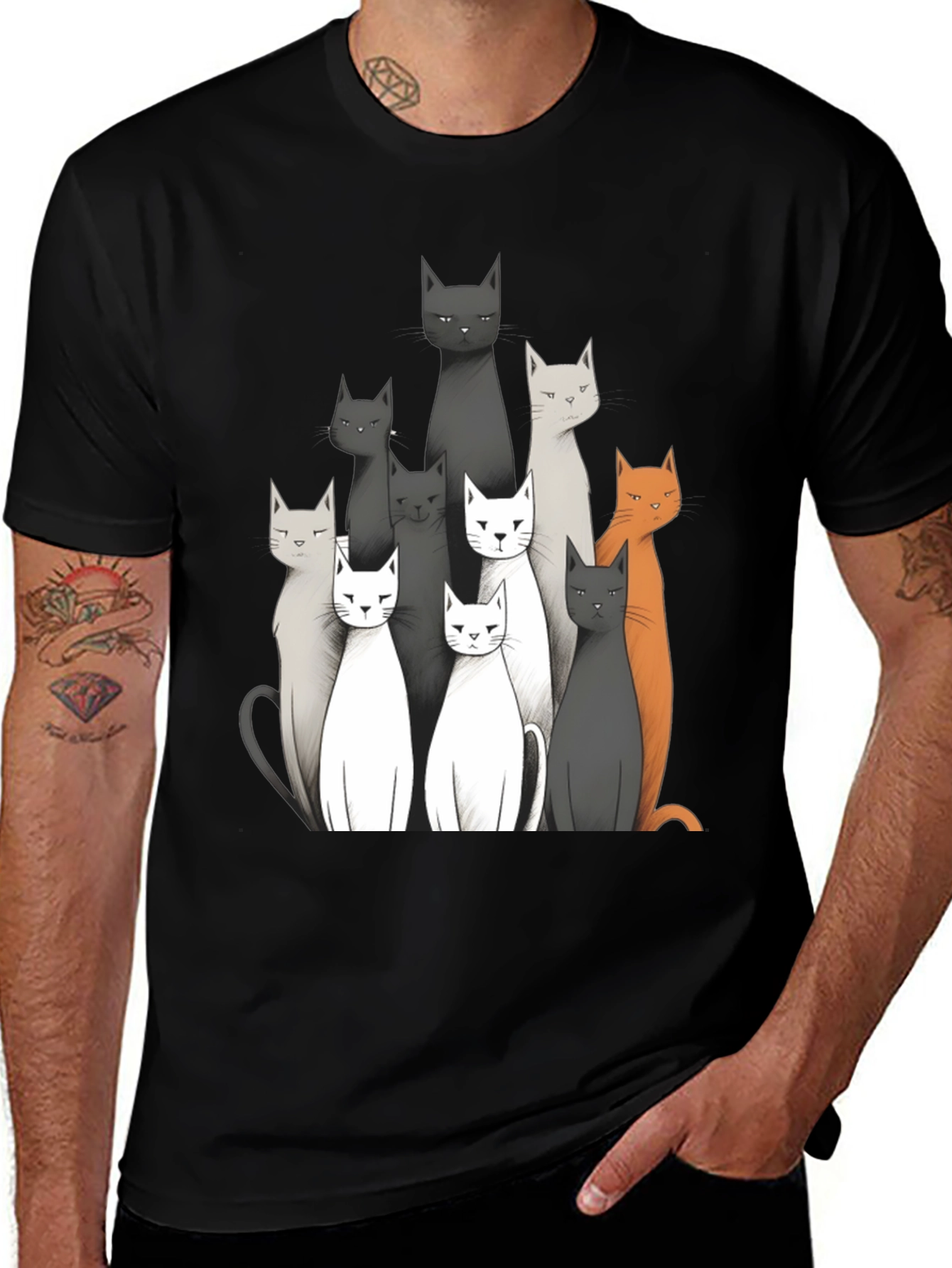 Variant 26 of Cat Crew Neck Graphic T-Shirt