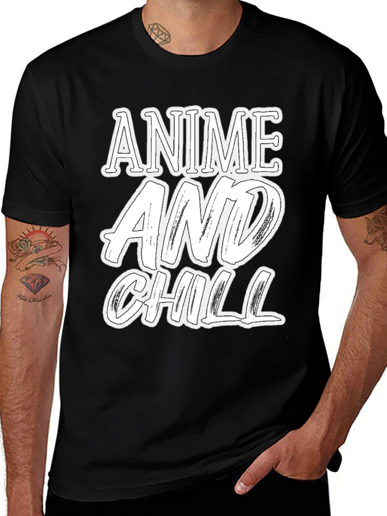 Variant 18 of Anime and Chill Black T-Shirt - Relaxed Style