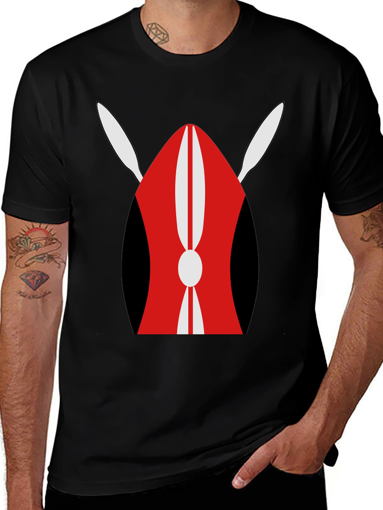 Maasai Shield Graphic Tee - African Warrior Inspired Design