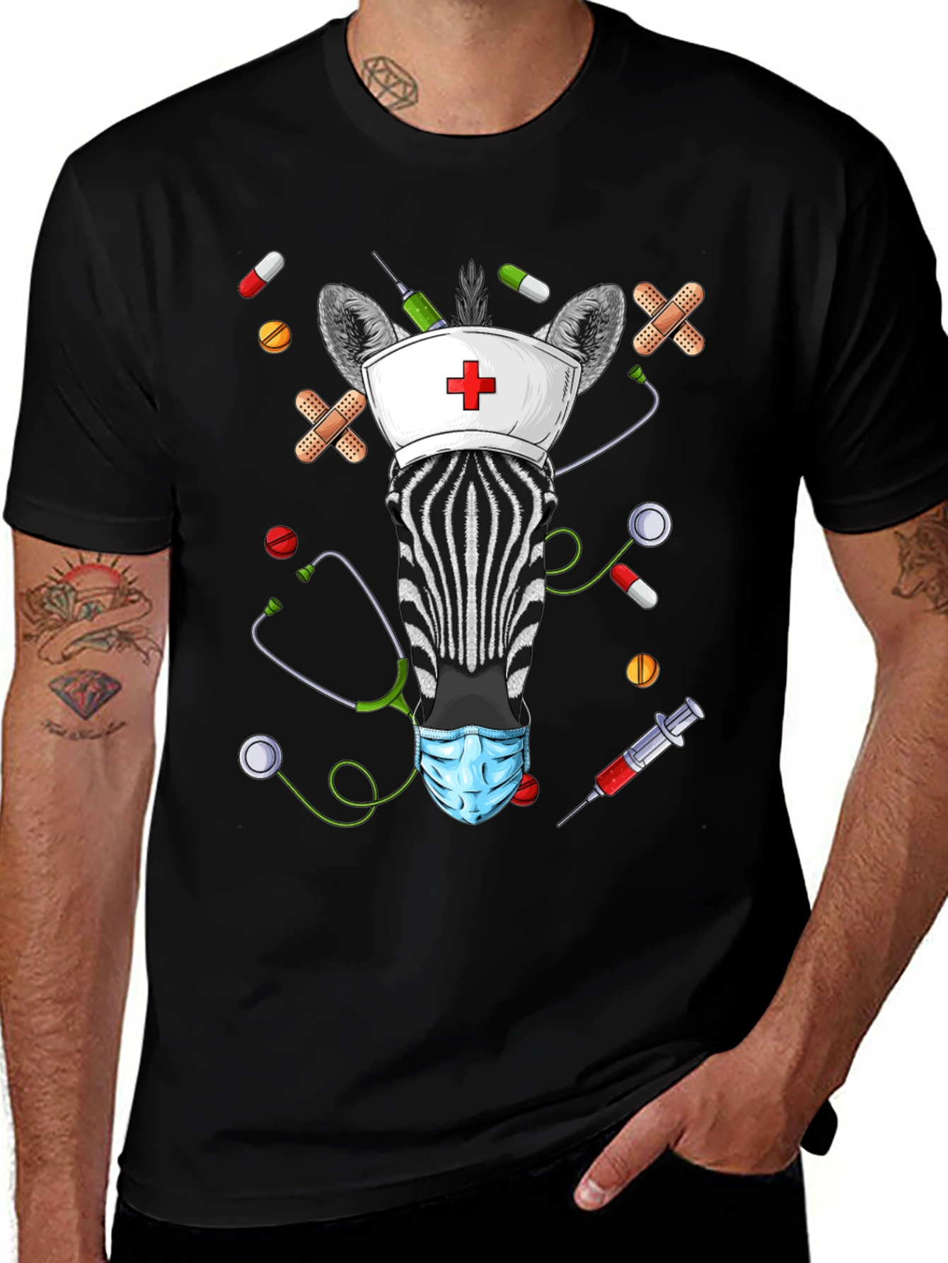 Variant 21 of Zebra Nurse Novelty T-Shirt