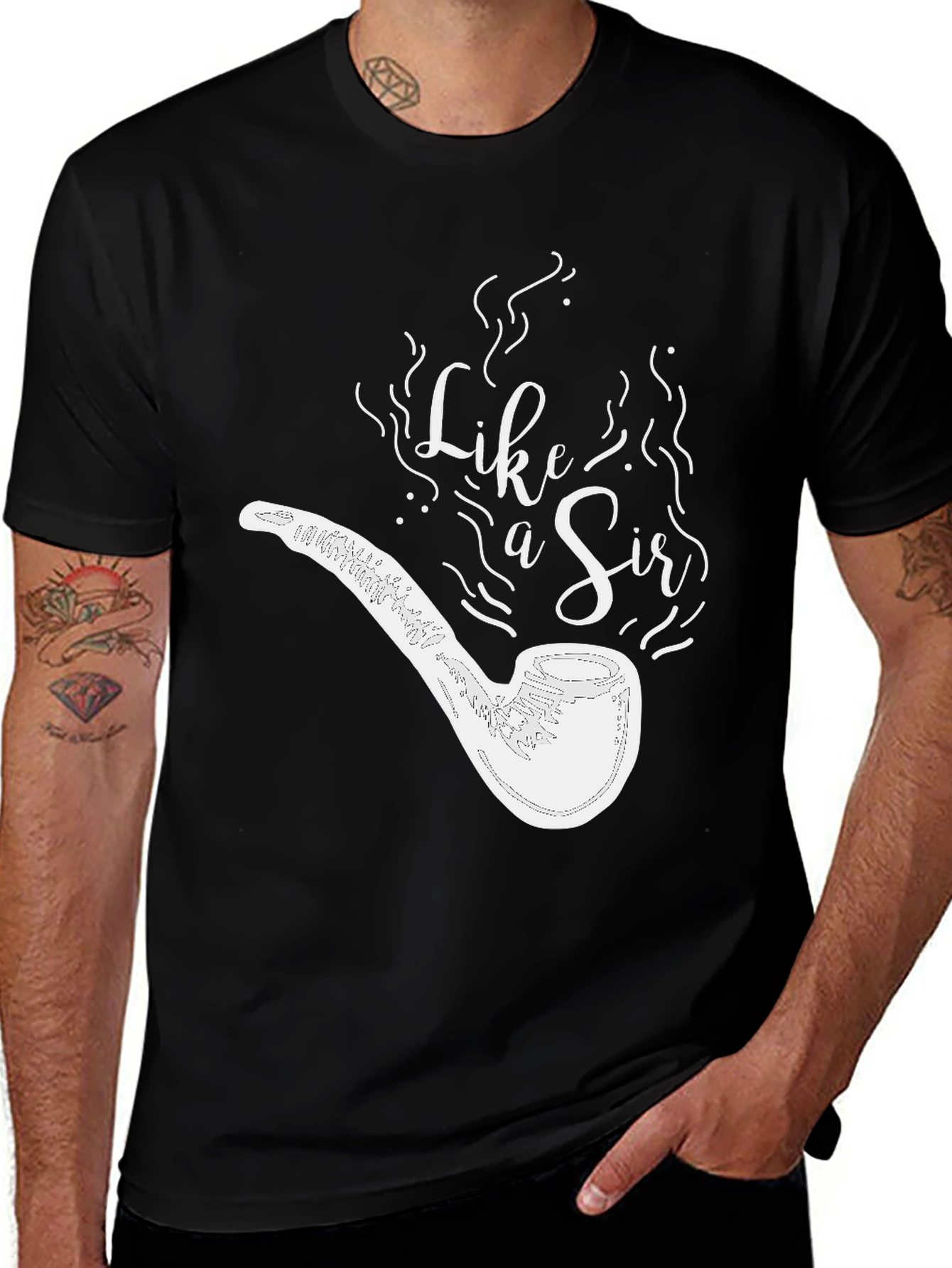 Like a Sir Pipe Graphic Black T-Shirt