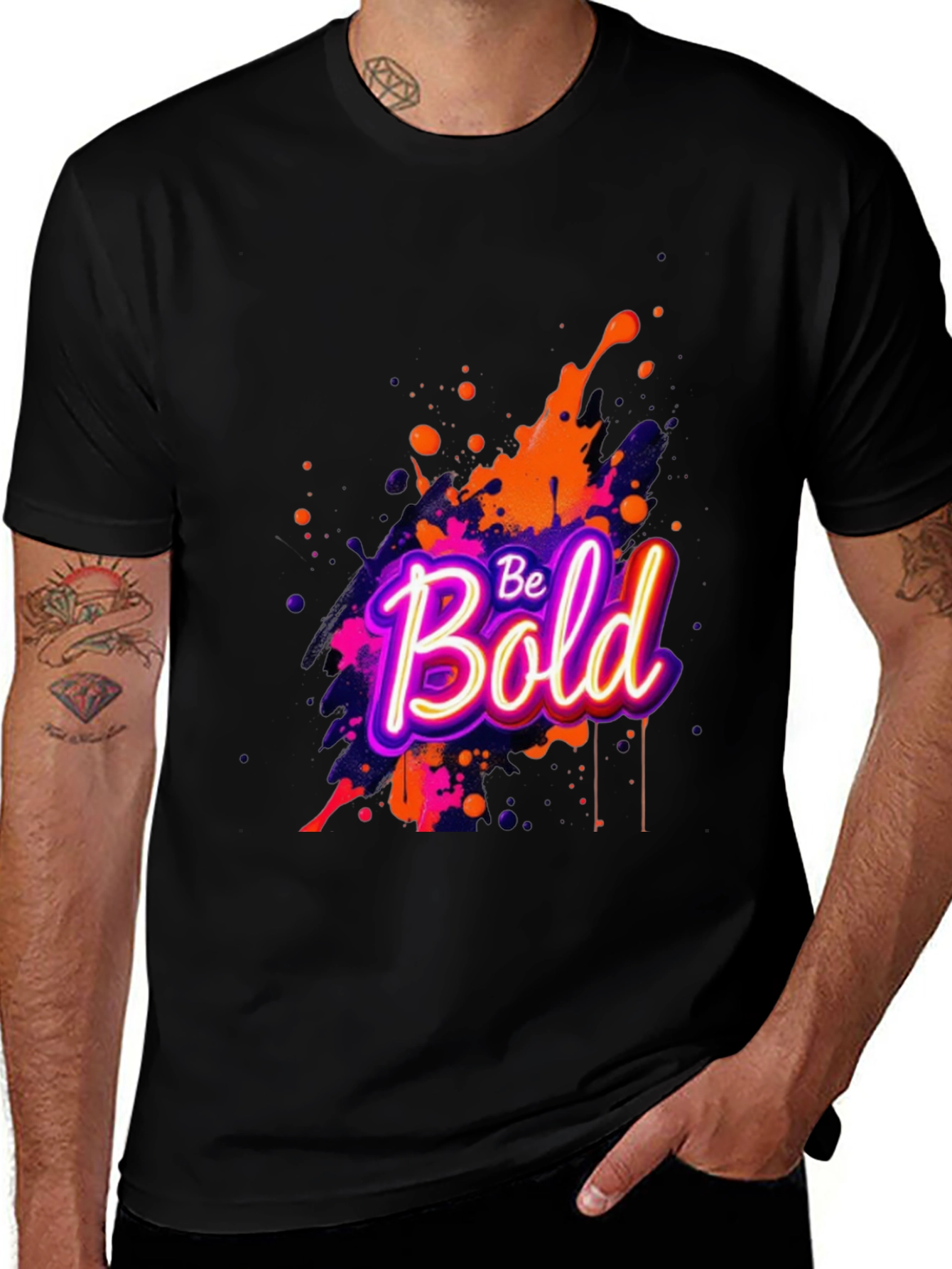 Variant 7 of Be Bold Graphic Tee - Men's Black T-Shirt