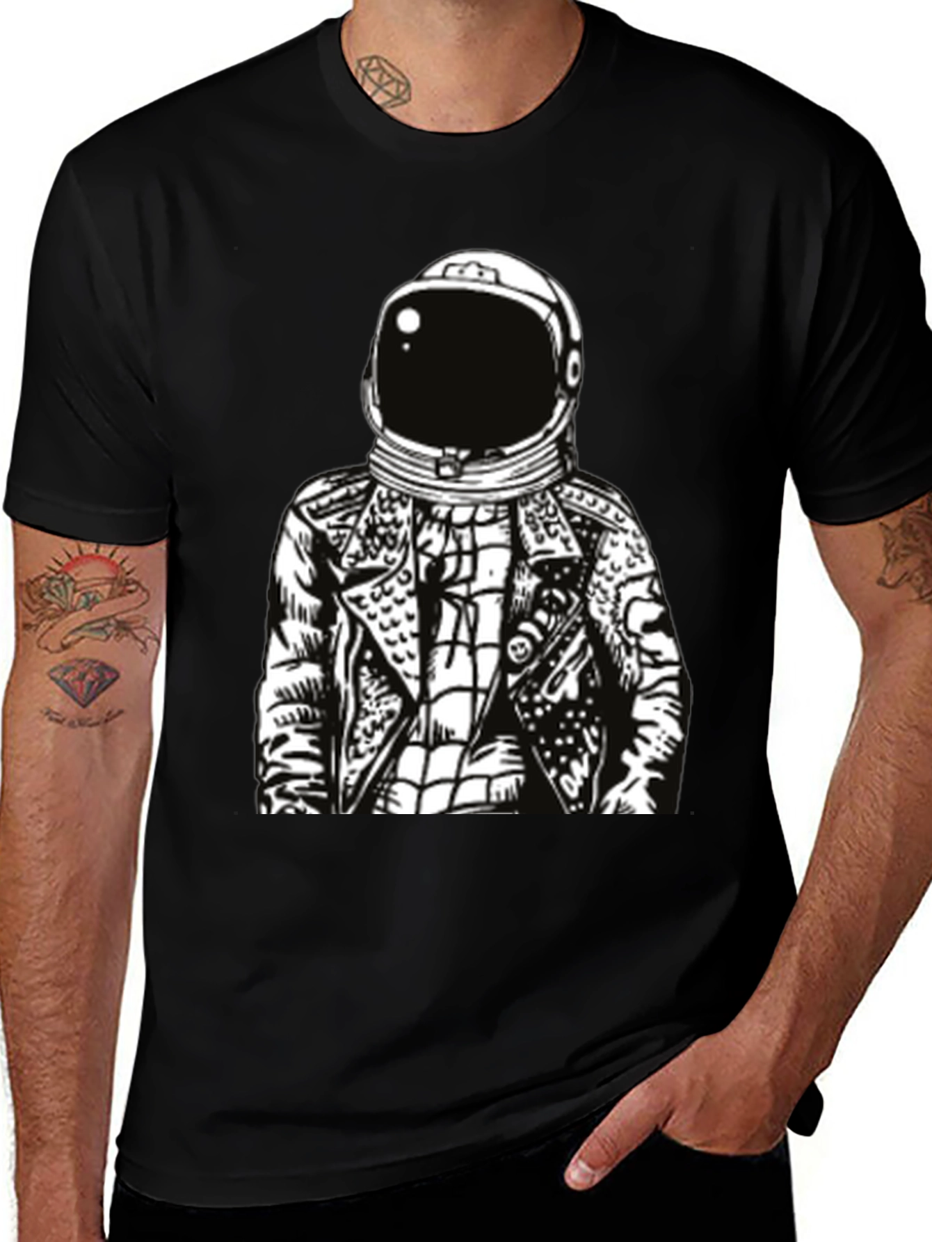 Variant 20 of Astronaut Punk T-Shirt - Edgy Space Design