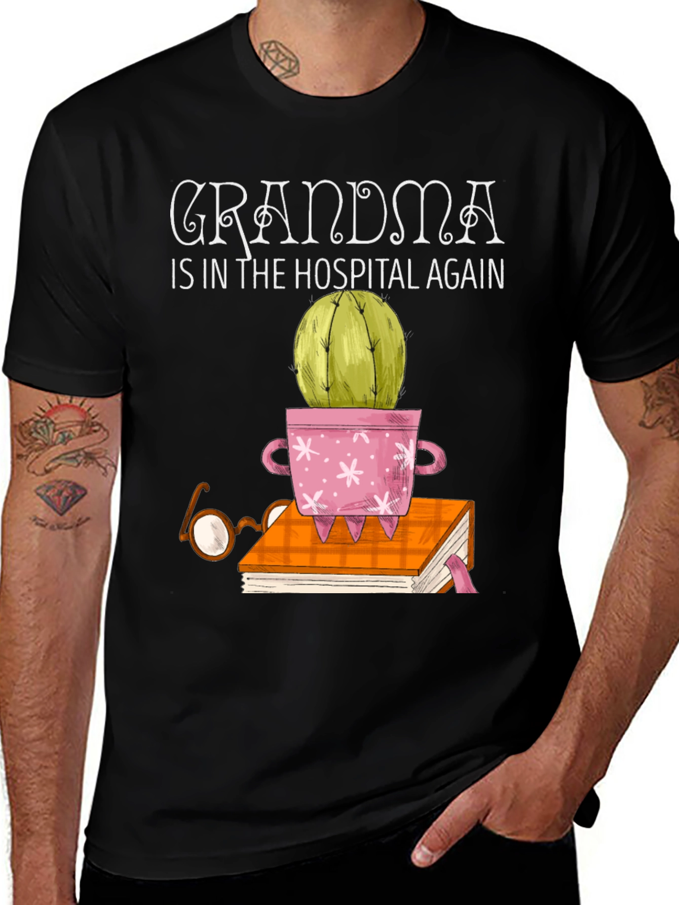 Variant 11 of Grandma's Hospital Cactus T-Shirt