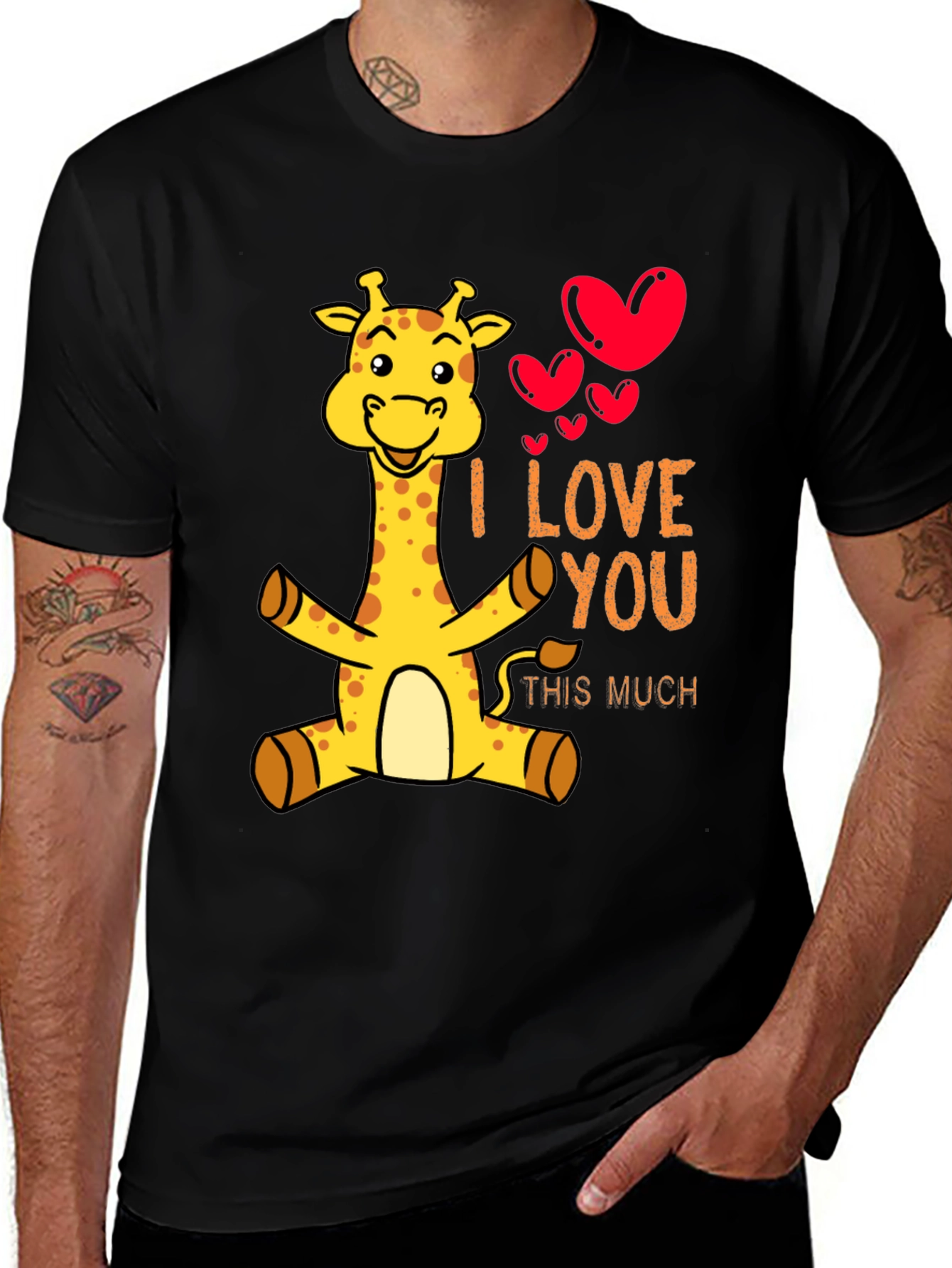 Variant 26 of I Love You This Much Giraffe Graphic Tee