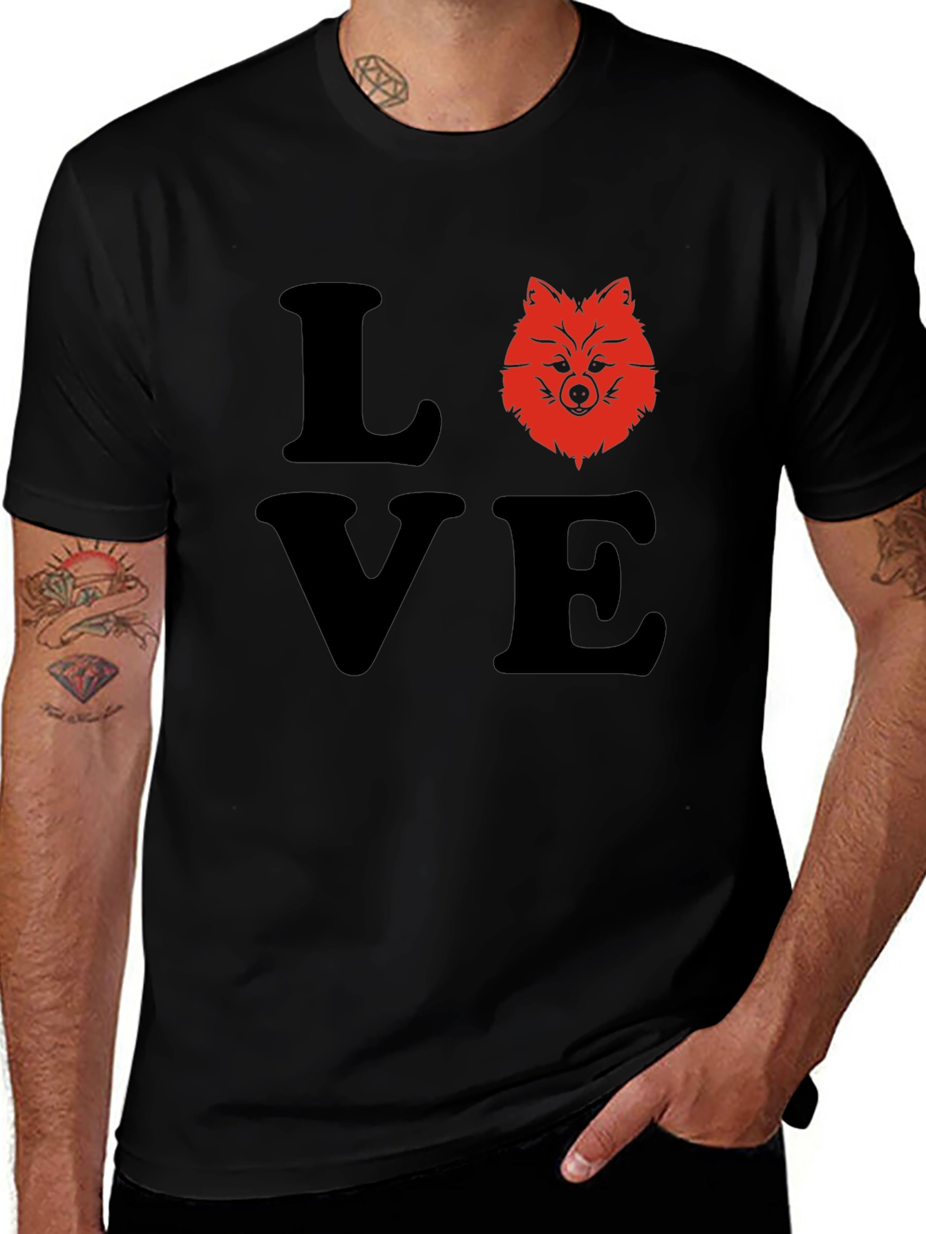Variant 6 of Love Dog Graphic Tee - Black T-Shirt