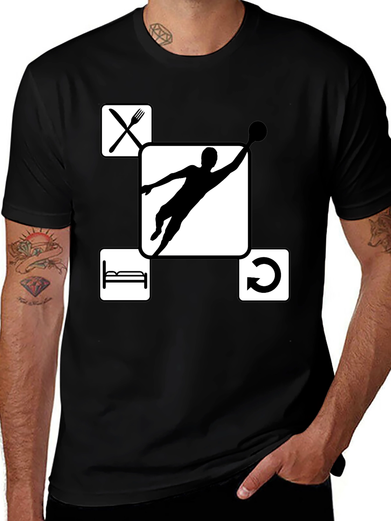 Variant 9 of Eat Sleep Dodgeball Repeat - Funny T-Shirt