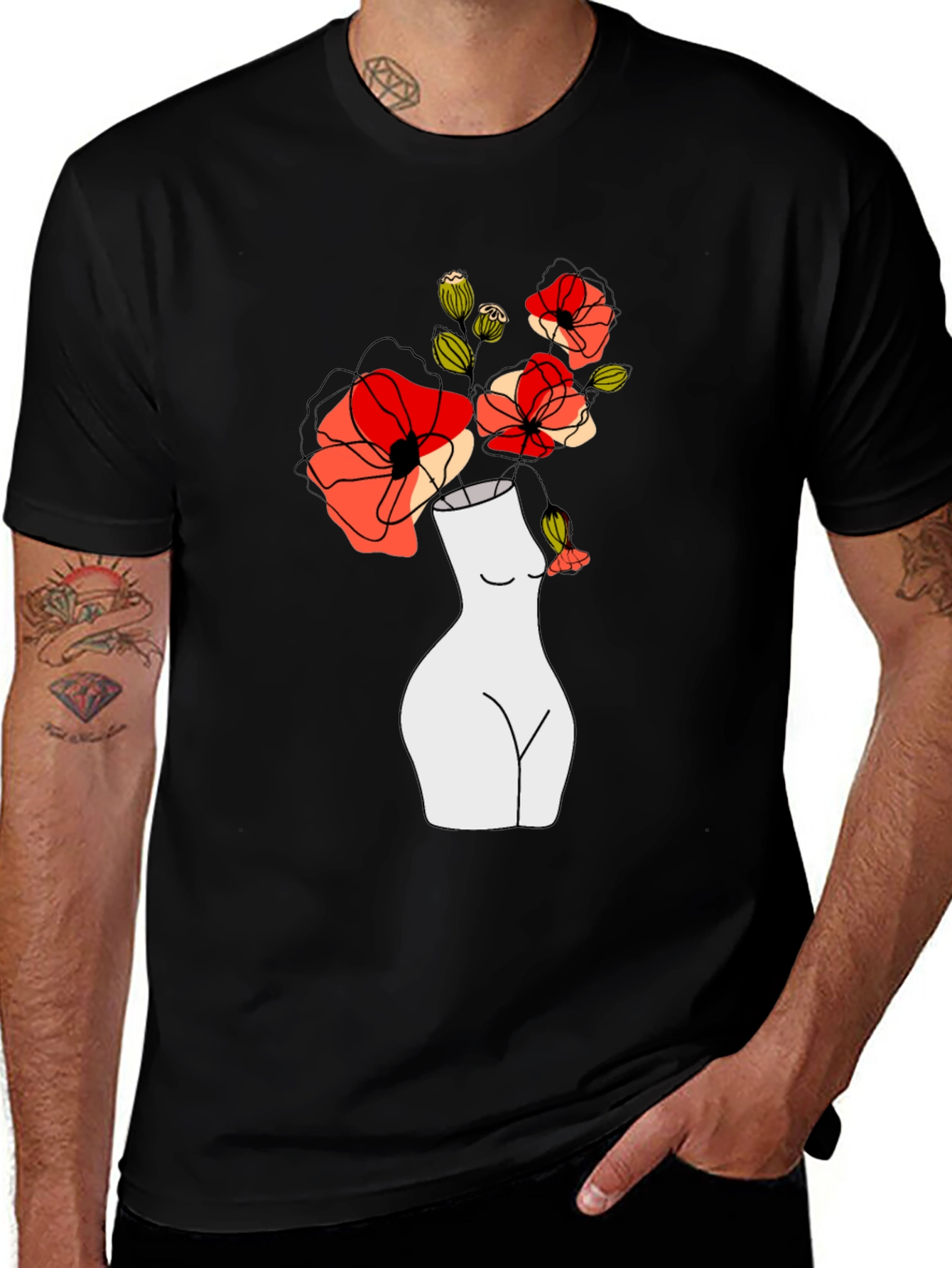 Variant 27 of Floral Vase Graphic T-Shirt