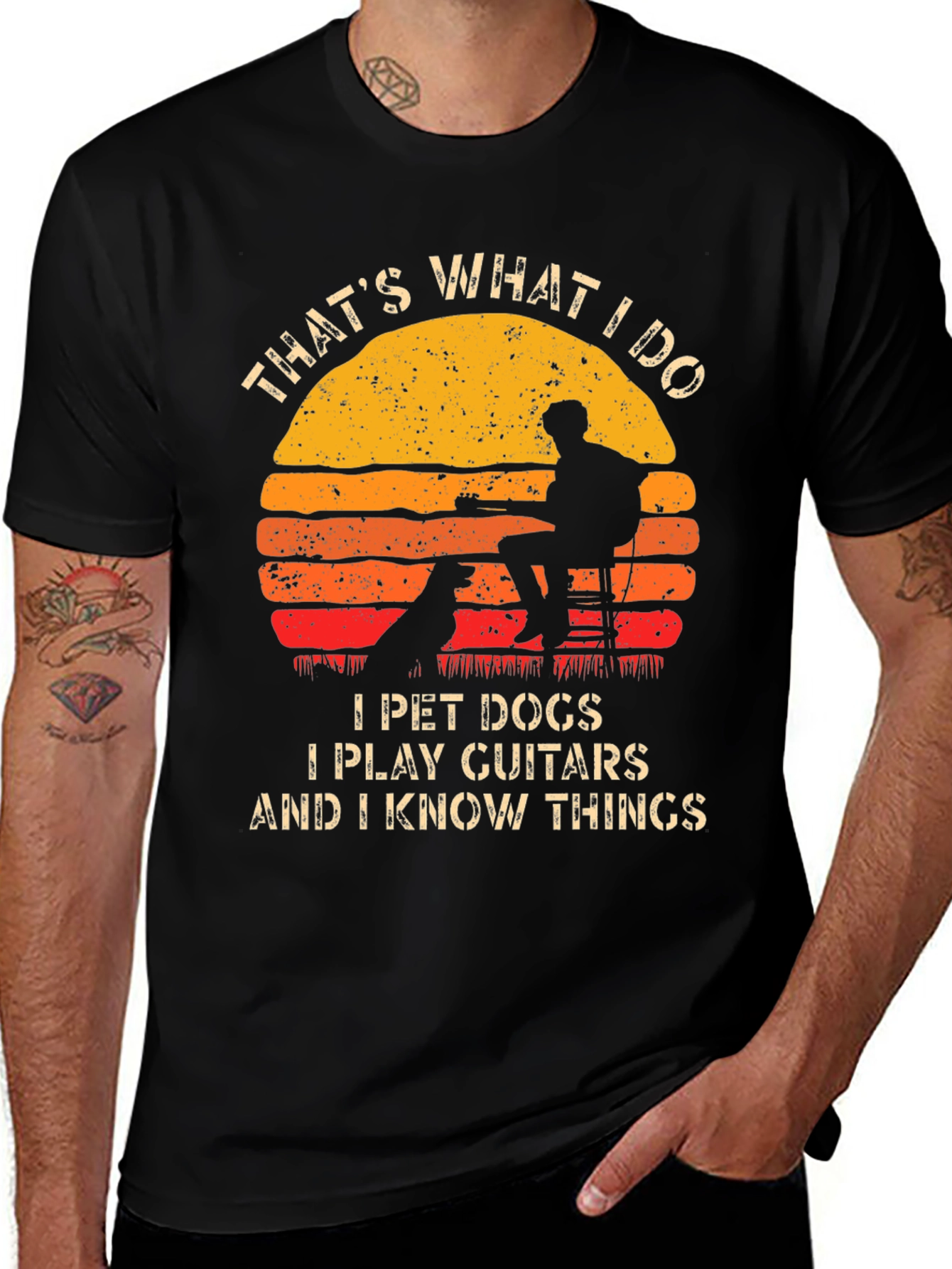 Pet Dog, Guitar, & Knowledge Graphic Tee