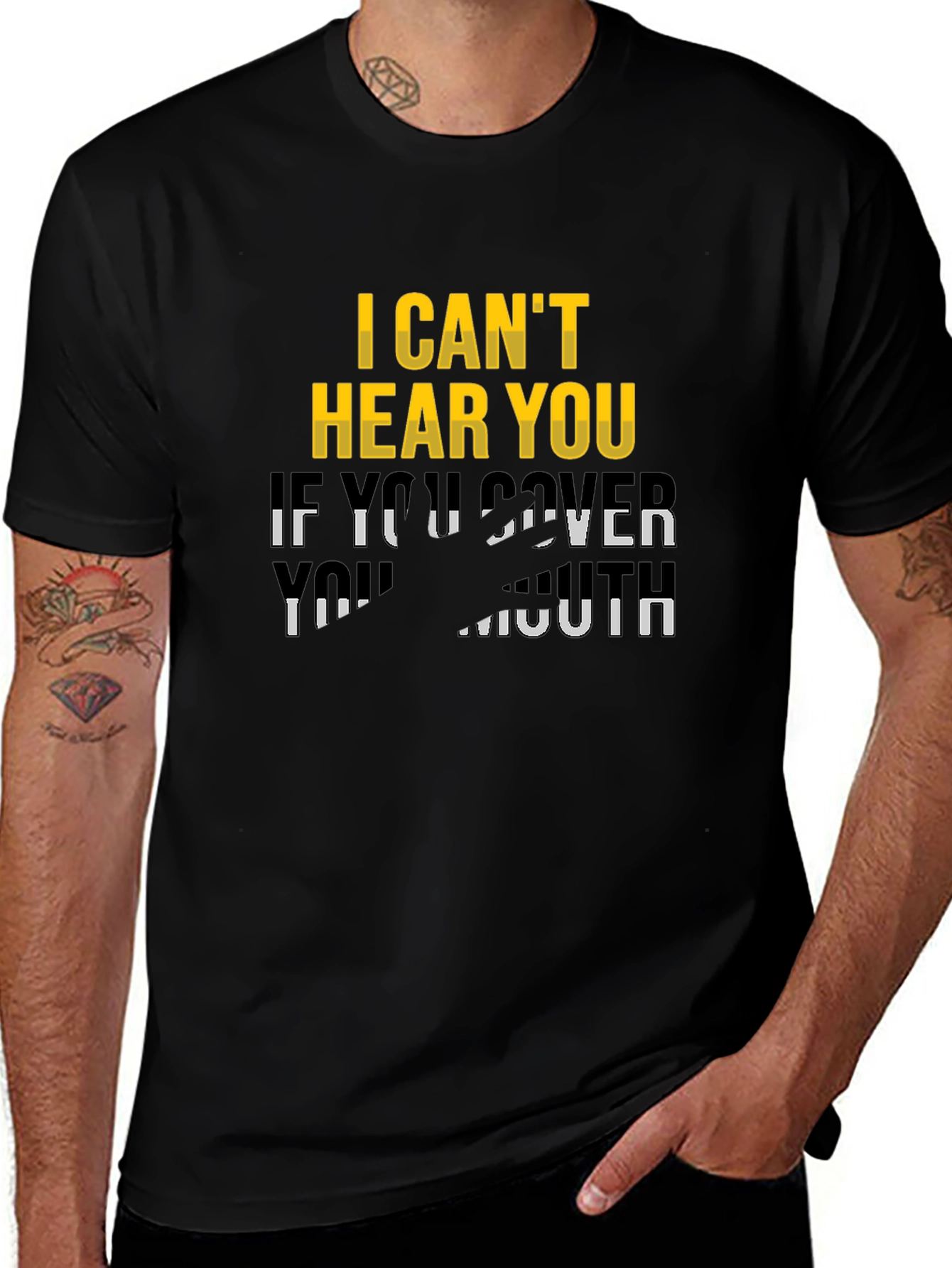 Variant 8 of I Can't Hear You Graphic T-Shirt - Black