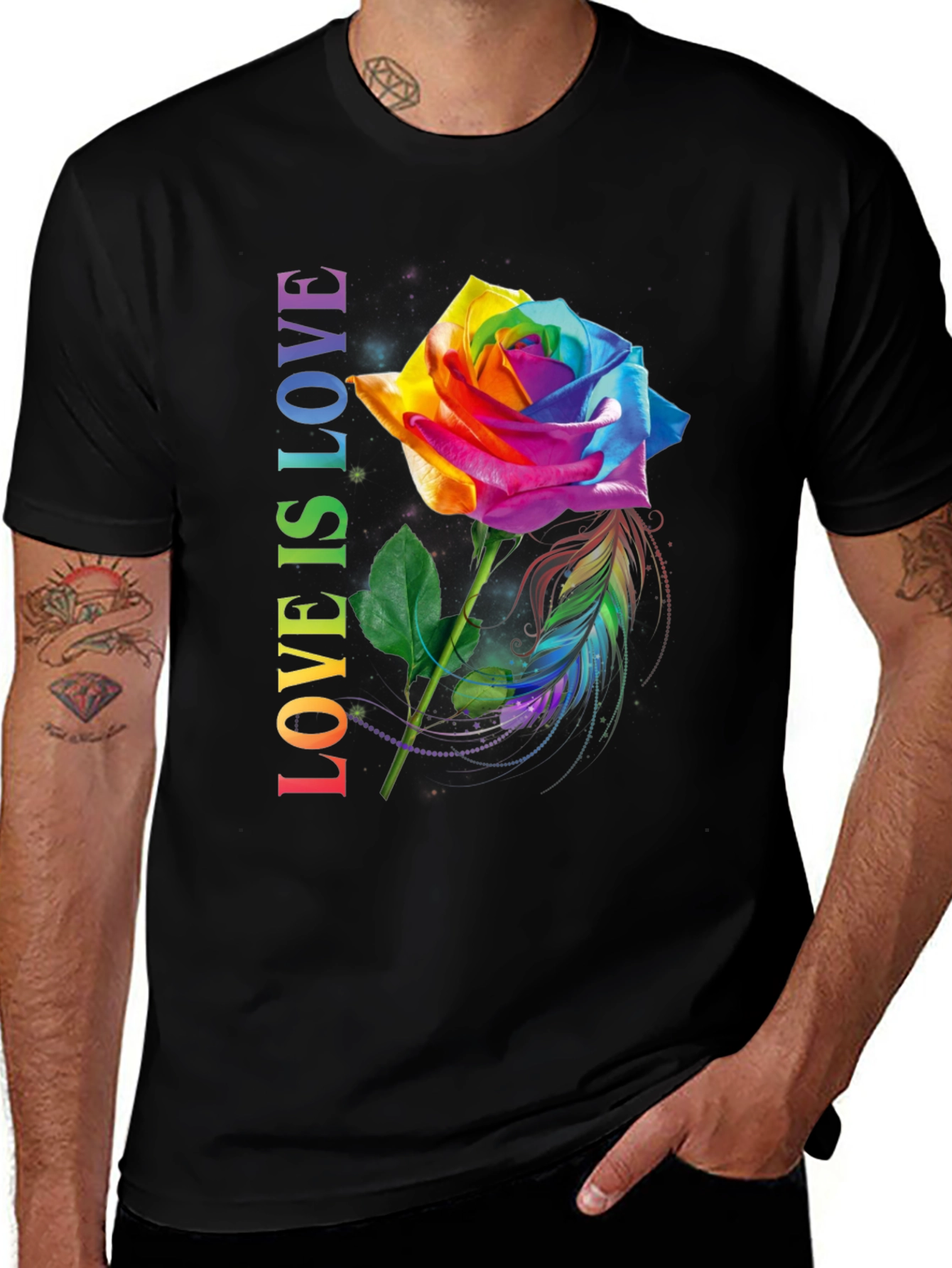 Variant 19 of Love is Love Rainbow Rose T-Shirt