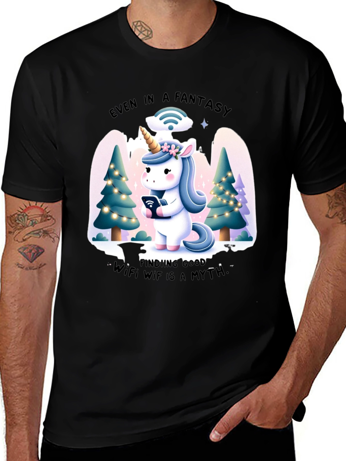 Variant 20 of Fantasy Unicorn WiFi T-Shirt - Mythical Internet