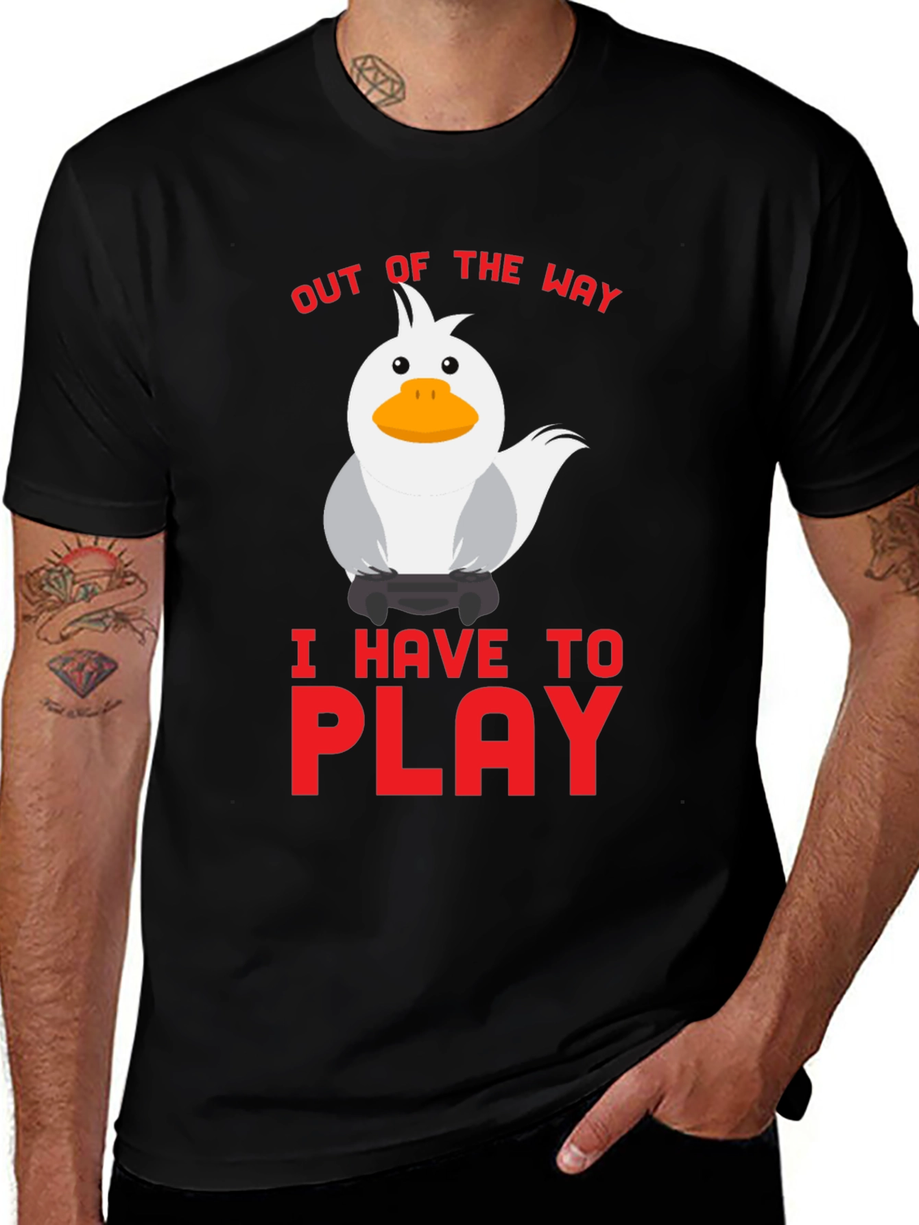 Variant 23 of Gamer Duck T-Shirt - Out of the Way, I Have to Play