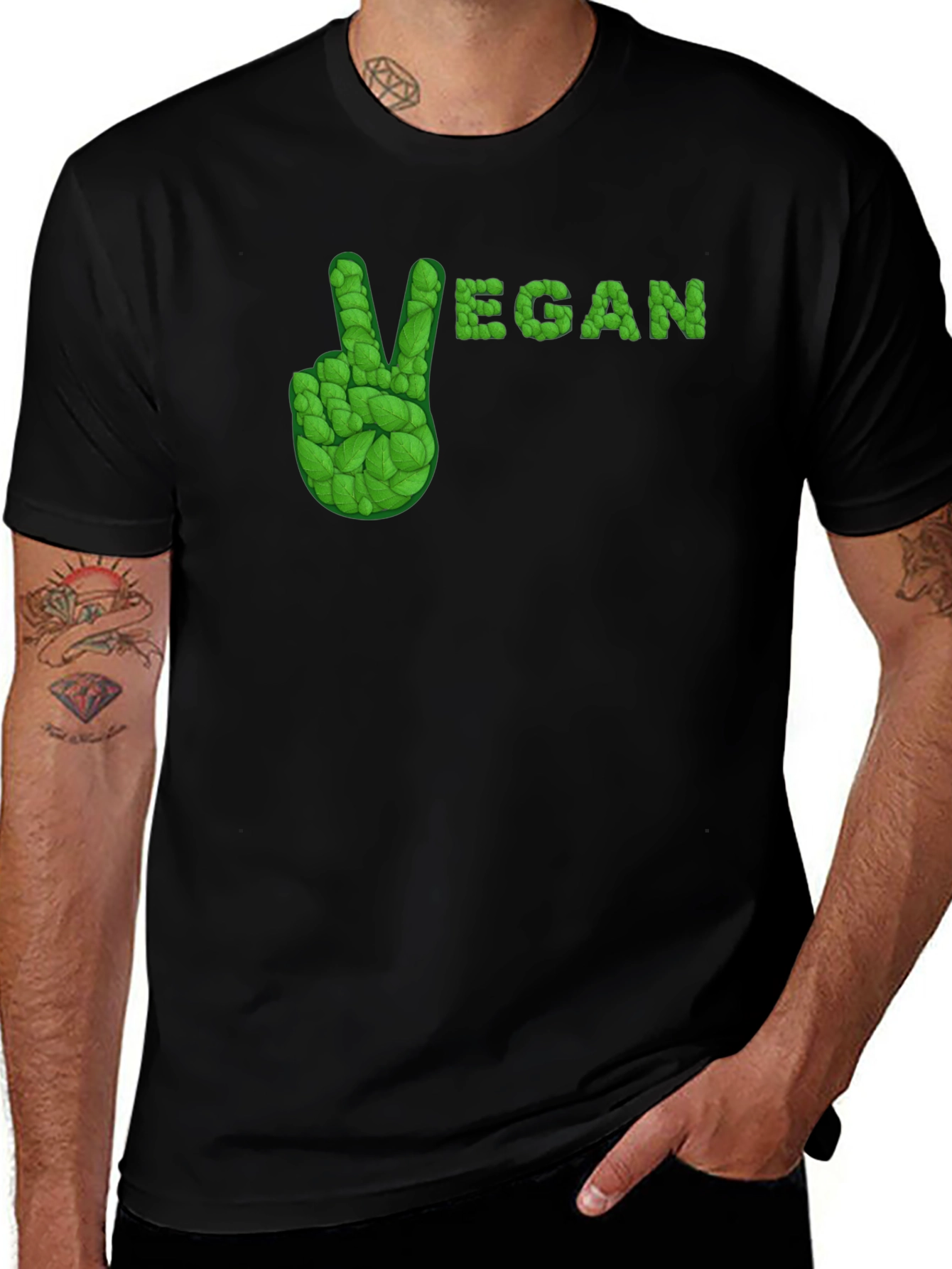 Variant 20 of Vegan Peace Sign T-Shirt