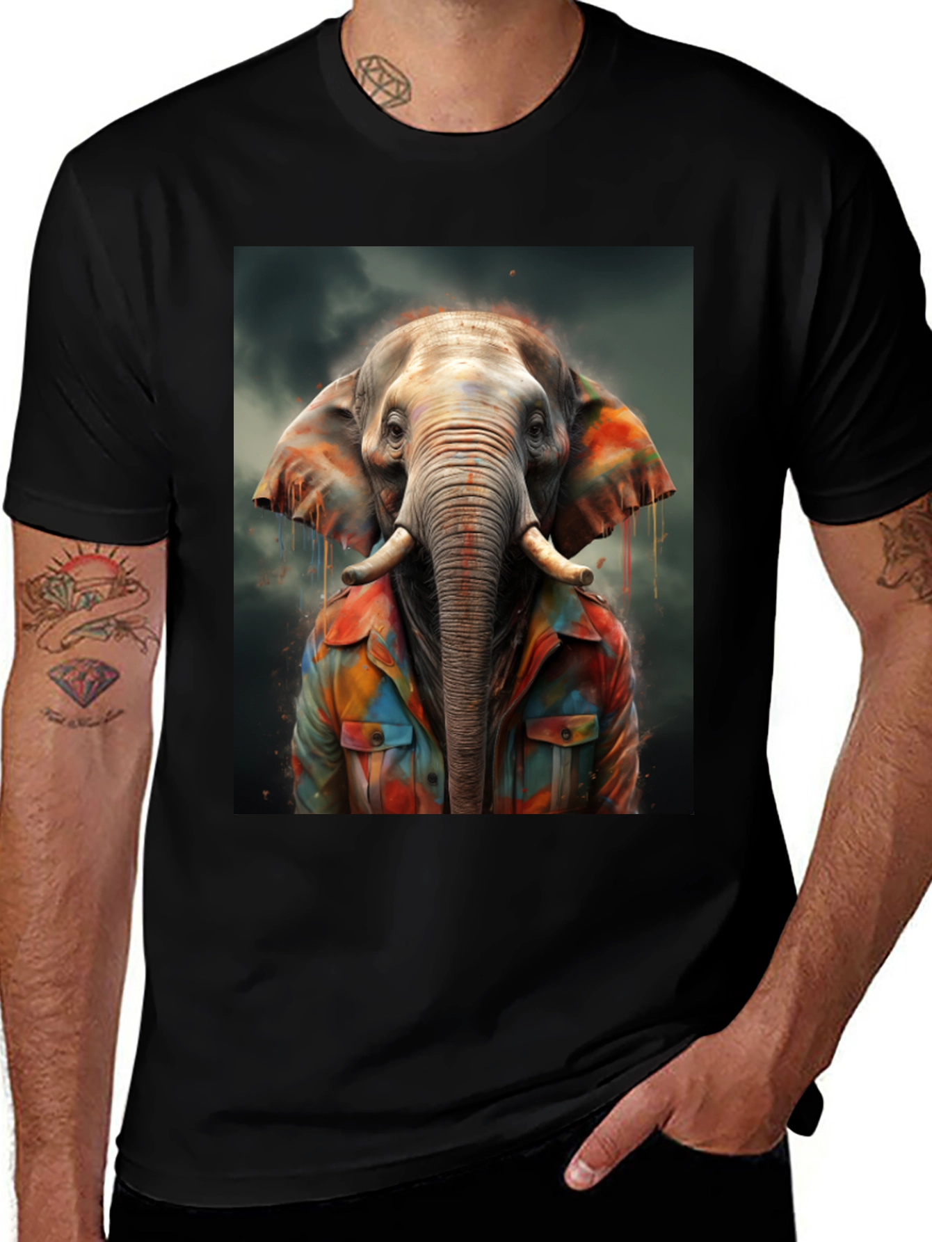 Variant 30 of Elephant Art T-Shirt - Unique Graphic Tee