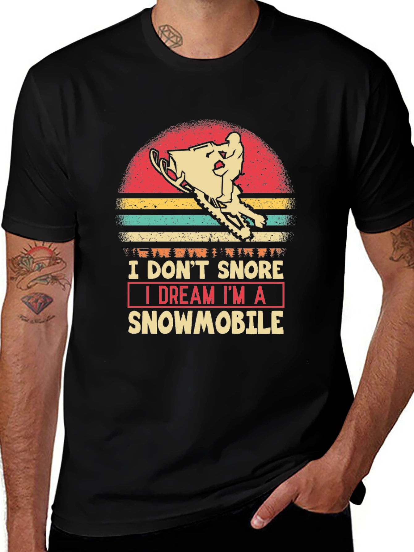 Variant 26 of I Dream I'm A Snowmobile Graphic Tee