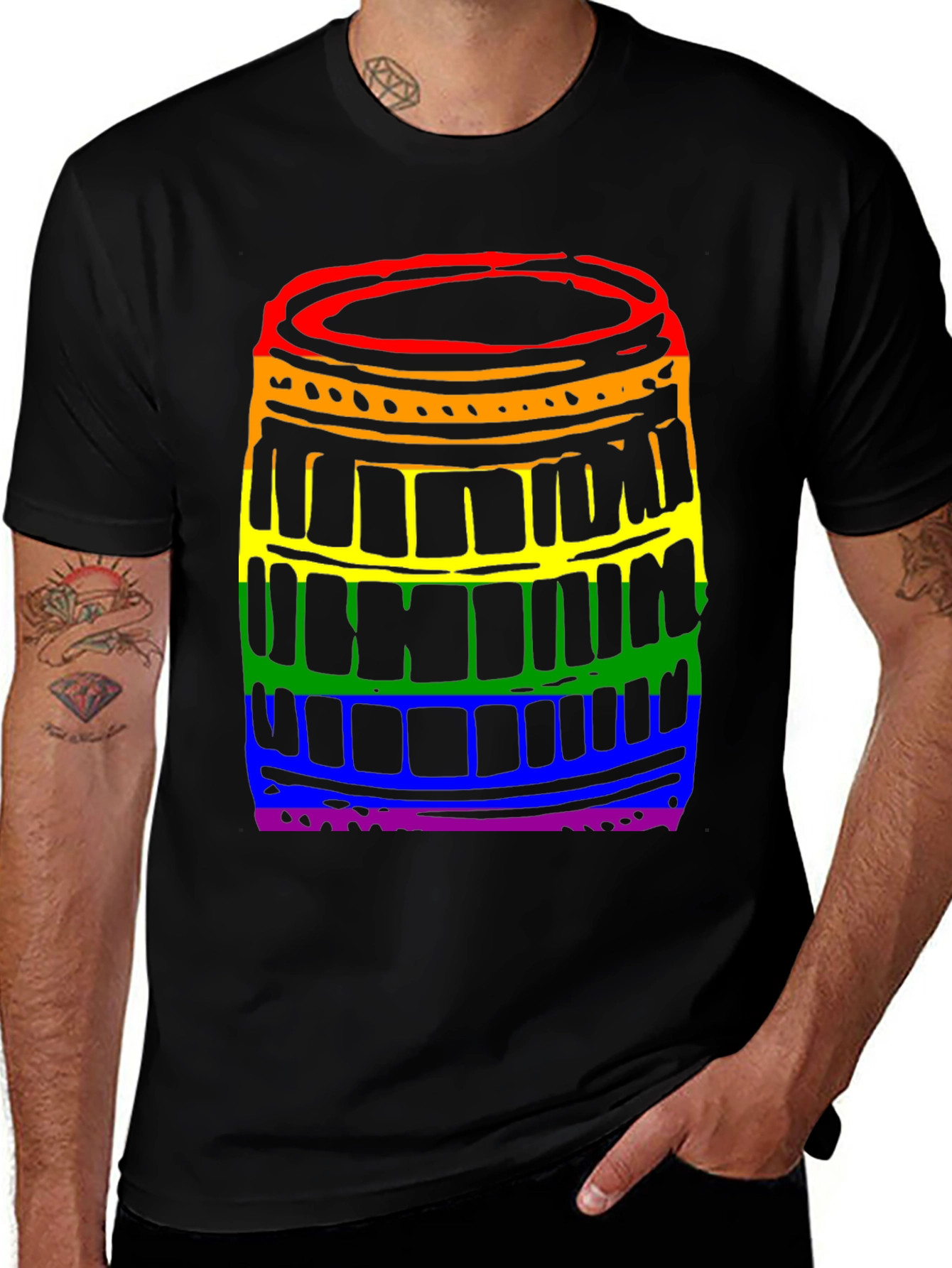 Variant 6 of Rainbow Pride Barrel Graphic Tee