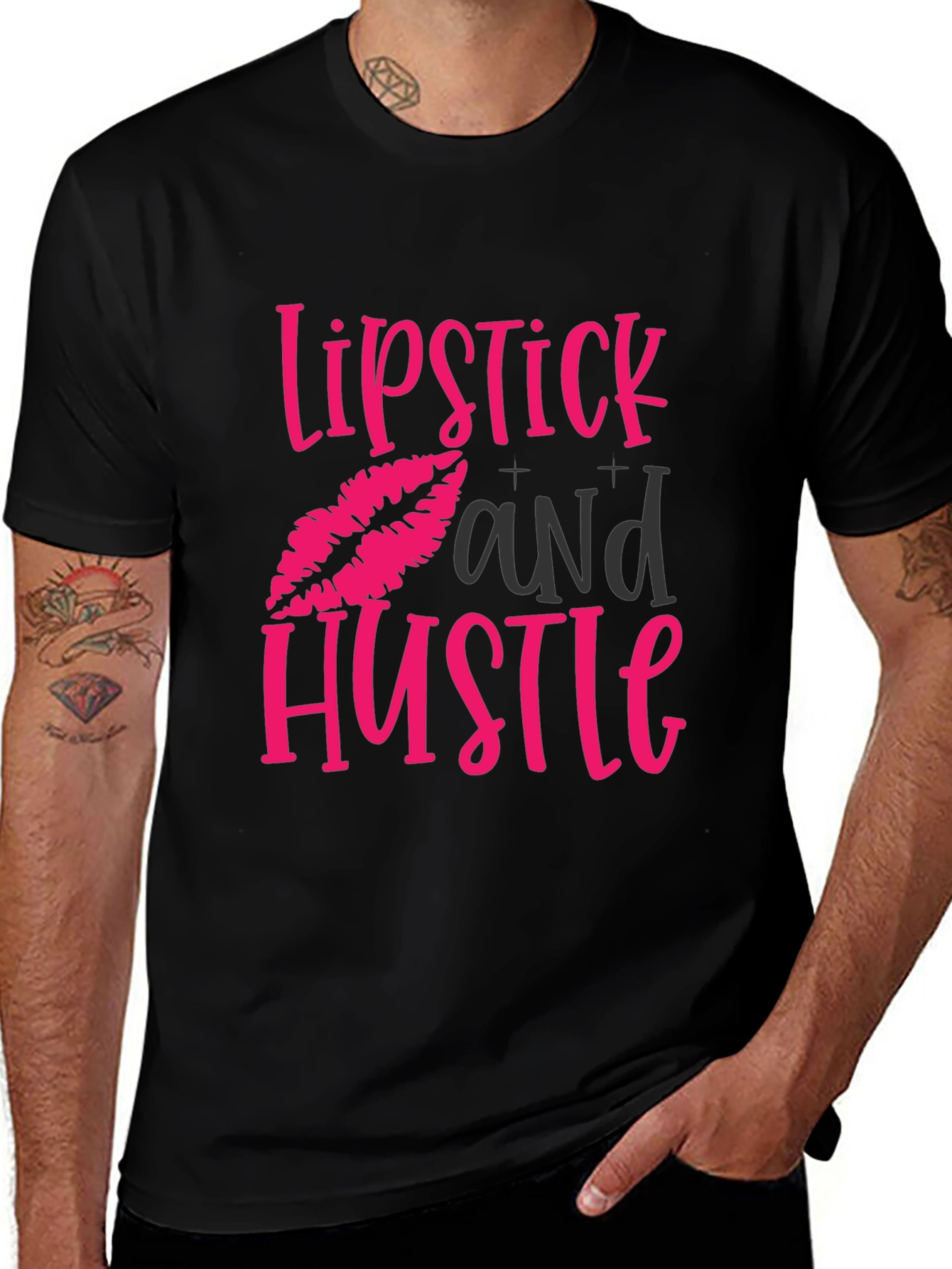 Variant 4 of Lipstick & Hustle Graphic Tee - Fashionable & Fierce