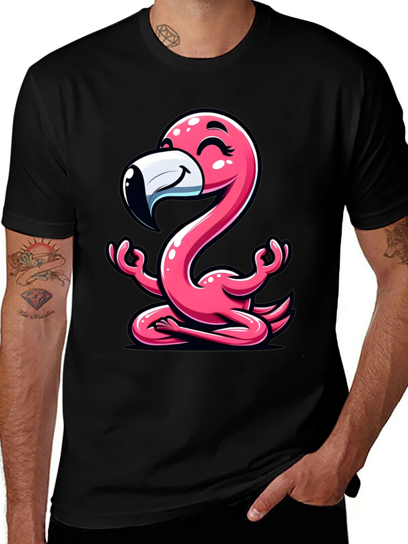 Variant 11 of Meditating Flamingo Graphic T-Shirt