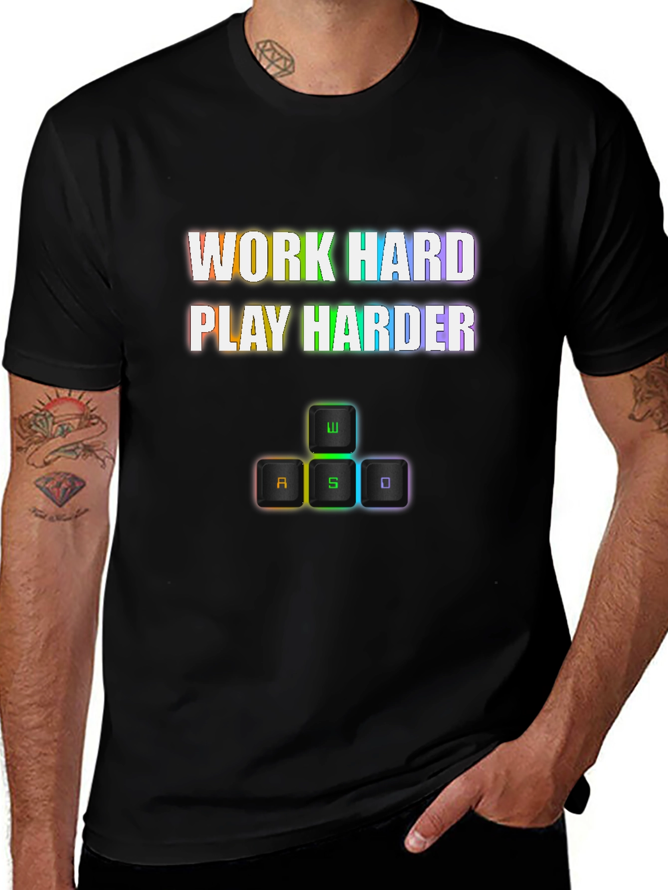 Variant 17 of Work Hard Play Harder Graphic Tee