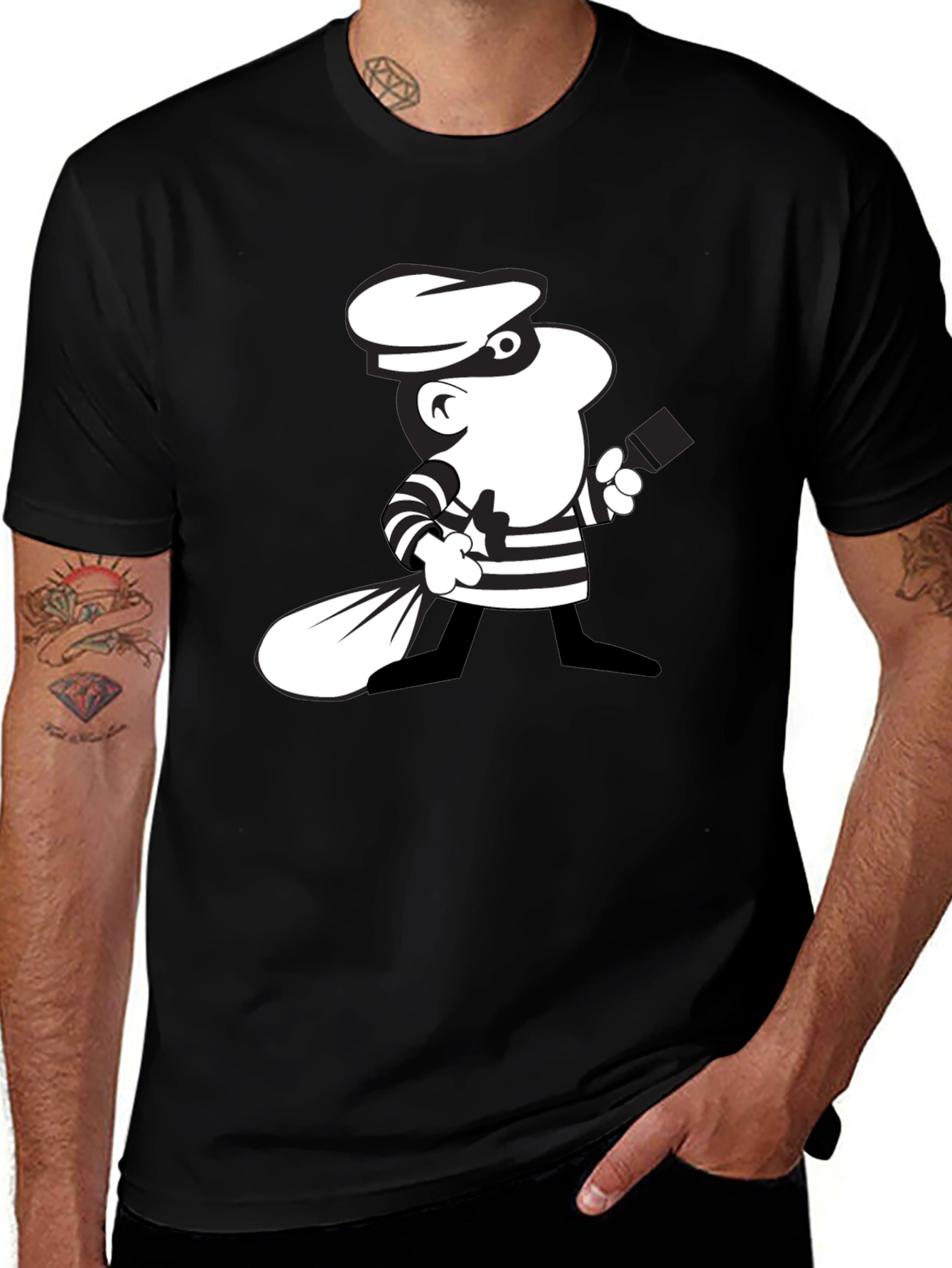 Variant 23 of Cartoon Burglar Graphic Tee