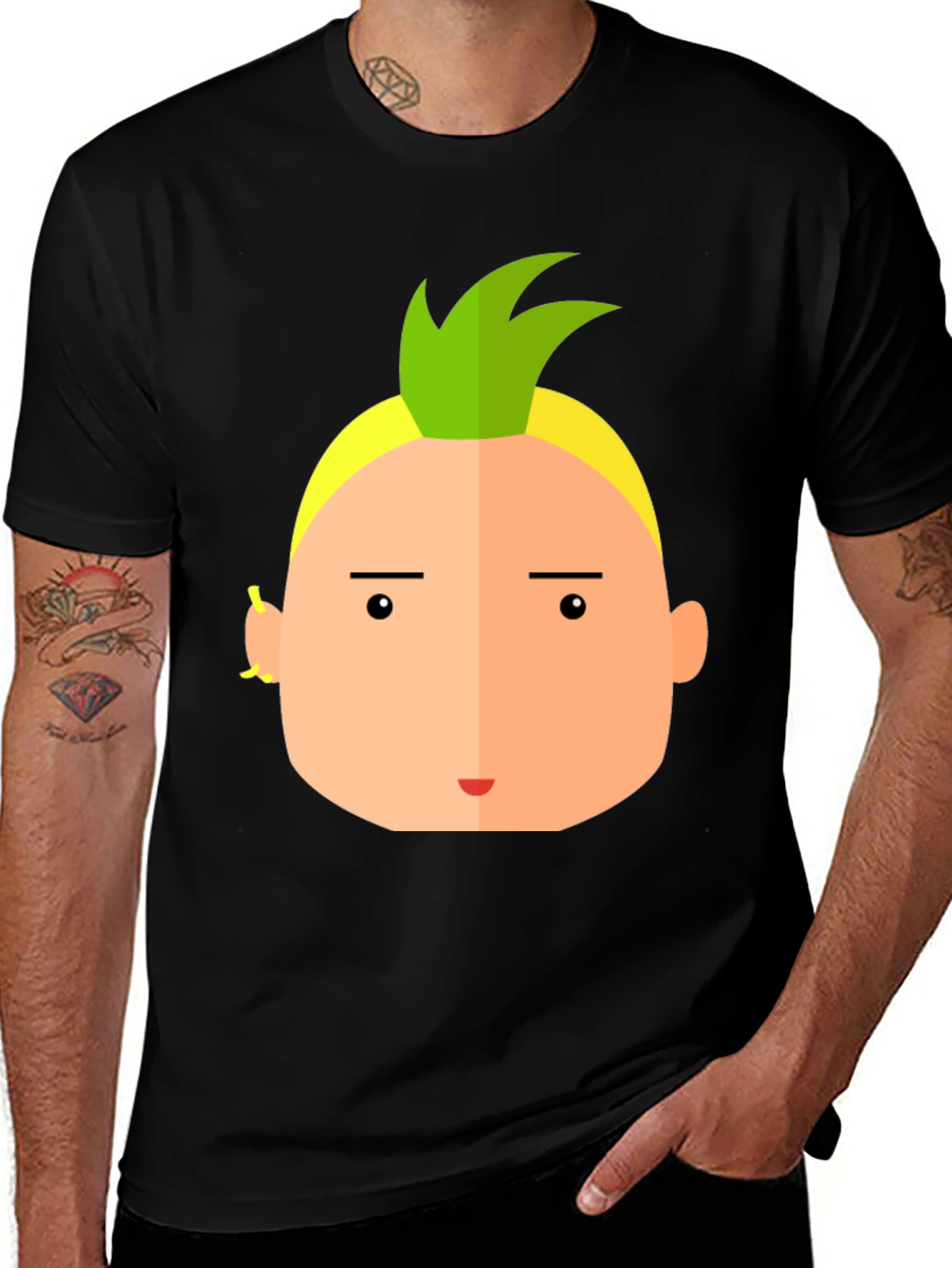 Variant 19 of Cartoon Character T-Shirt - Black Graphic Tee
