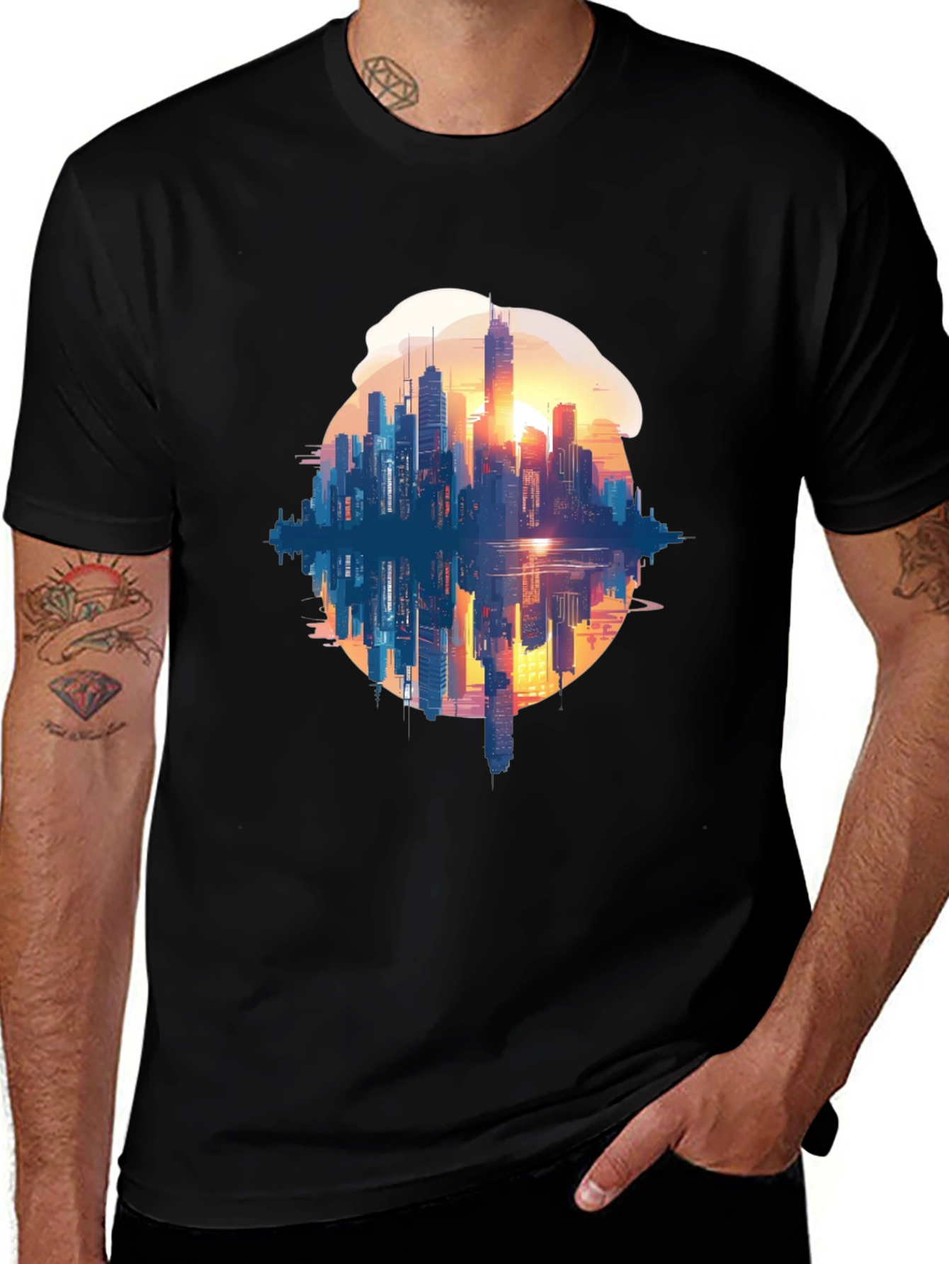 Variant 15 of Cityscape Reflection Graphic Tee
