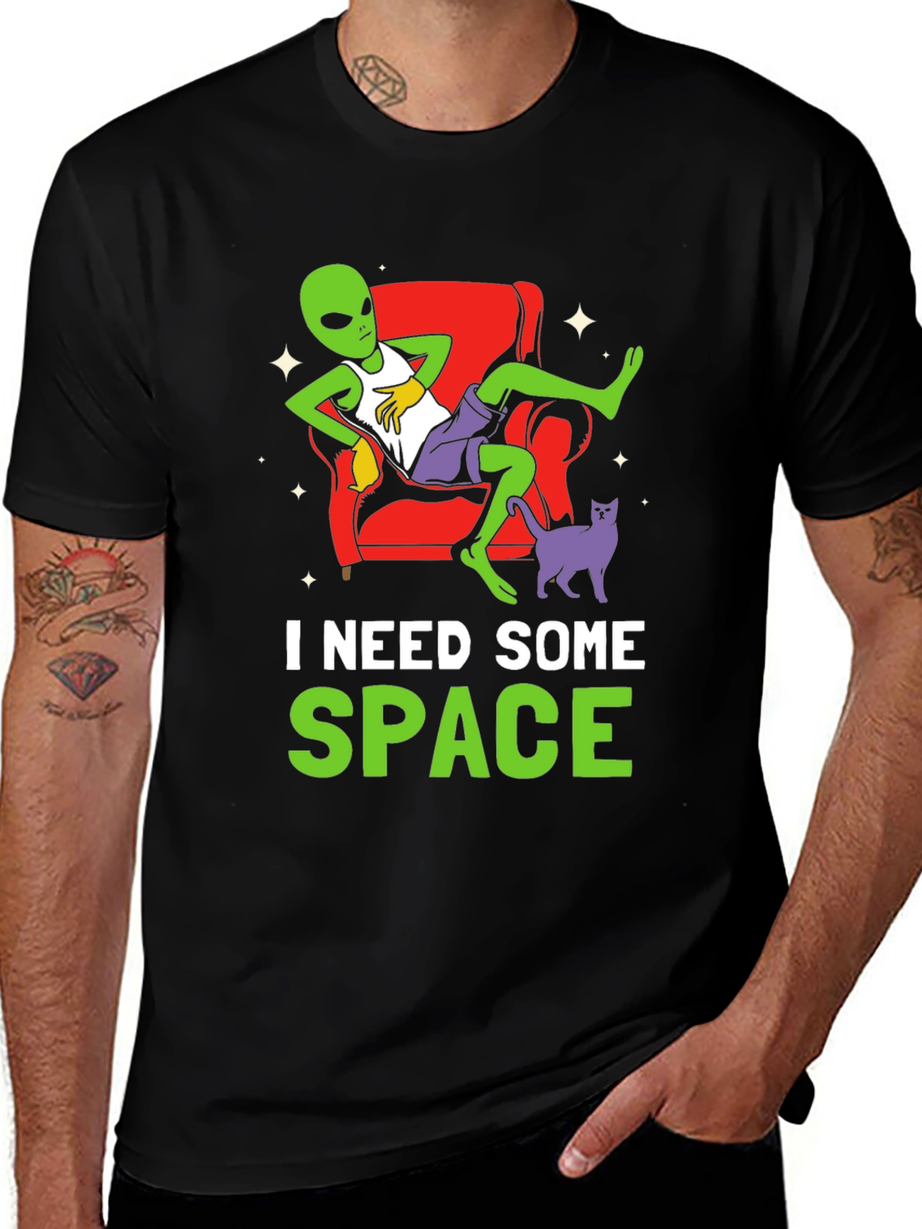 Variant 30 of I Need Some Space Alien Graphic T-Shirt