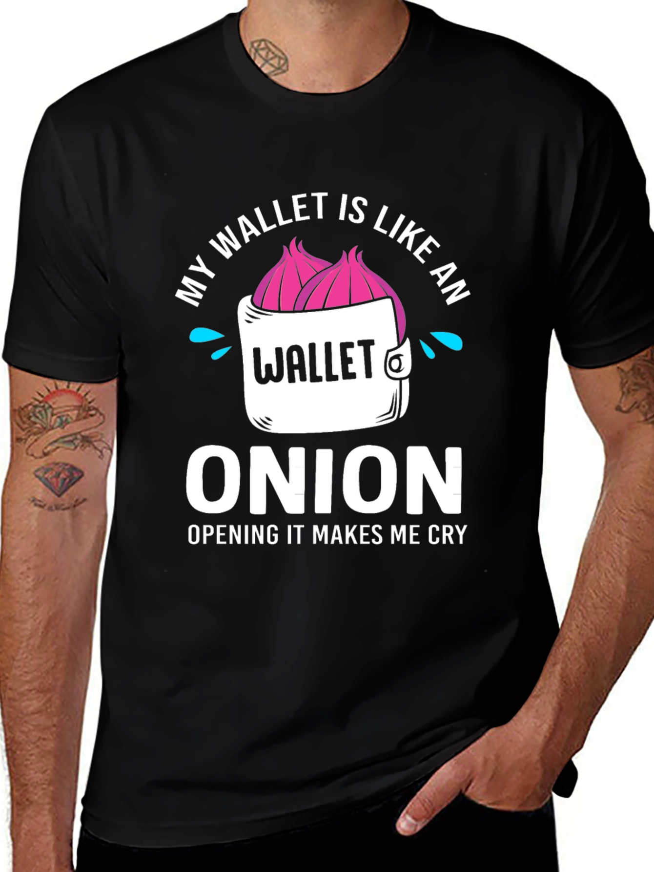 Variant 7 of Funny Onion Wallet T-Shirt - Opening It Makes Me Cry