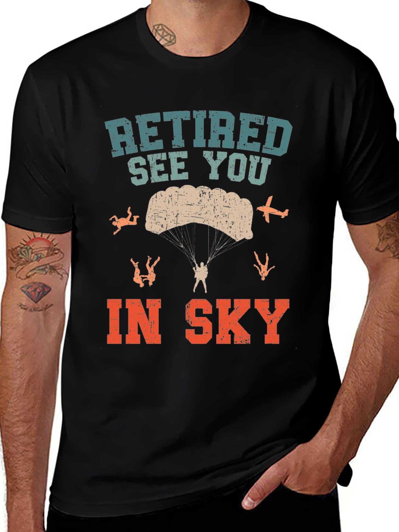 Variant 12 of Retired See You In Sky T-Shirt Parachute Jumper