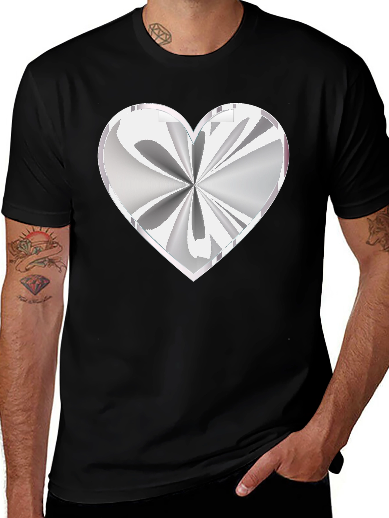Variant 9 of Abstract Heart Graphic Black T-Shirt