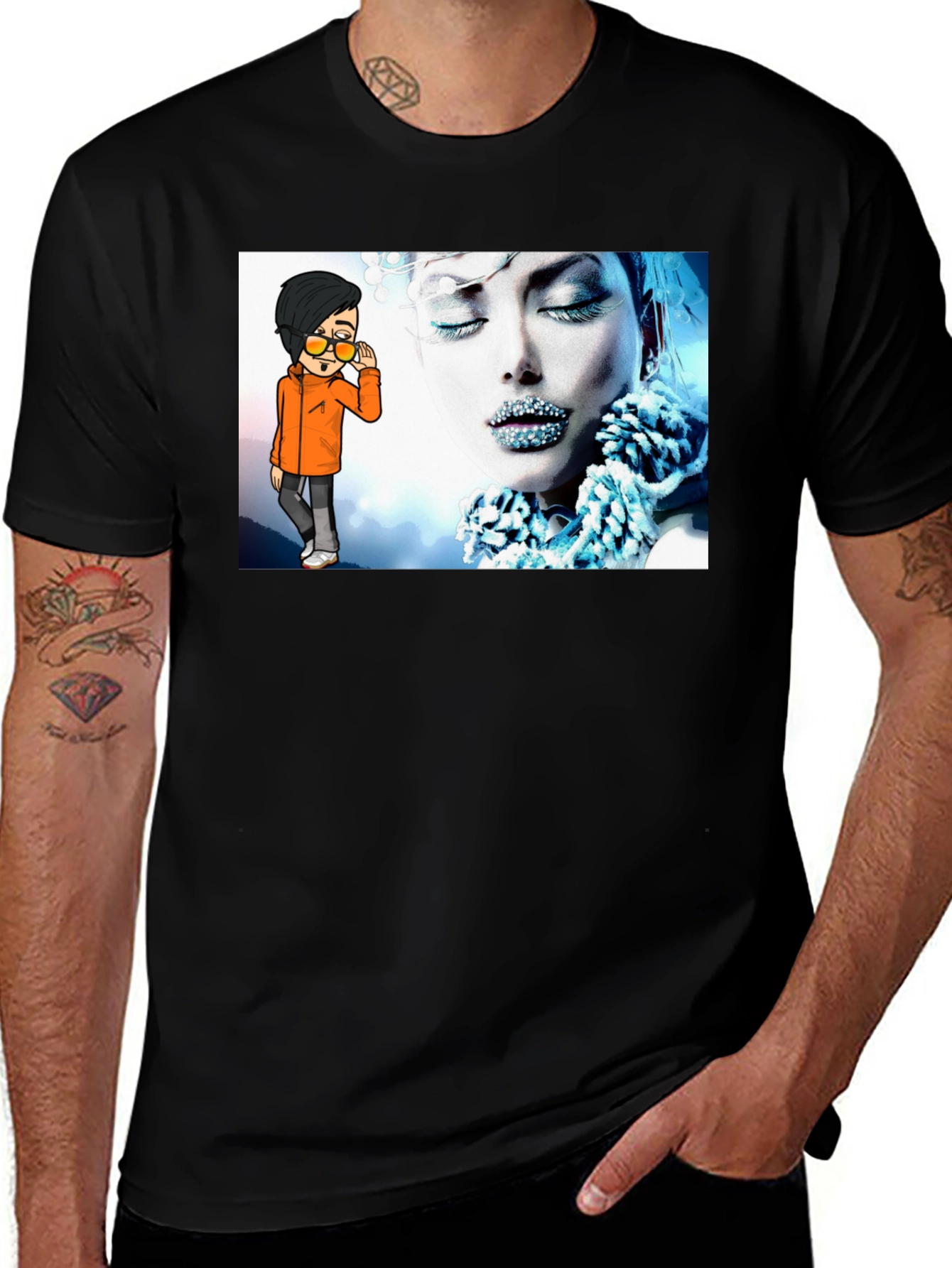 Variant 20 of Unique Graphic Print Black T-Shirt