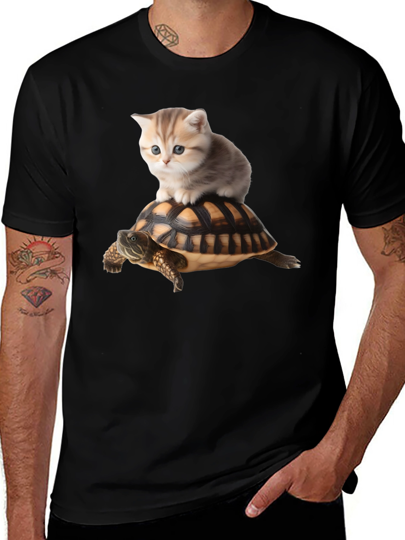 Variant 22 of Cat Riding Turtle T-Shirt