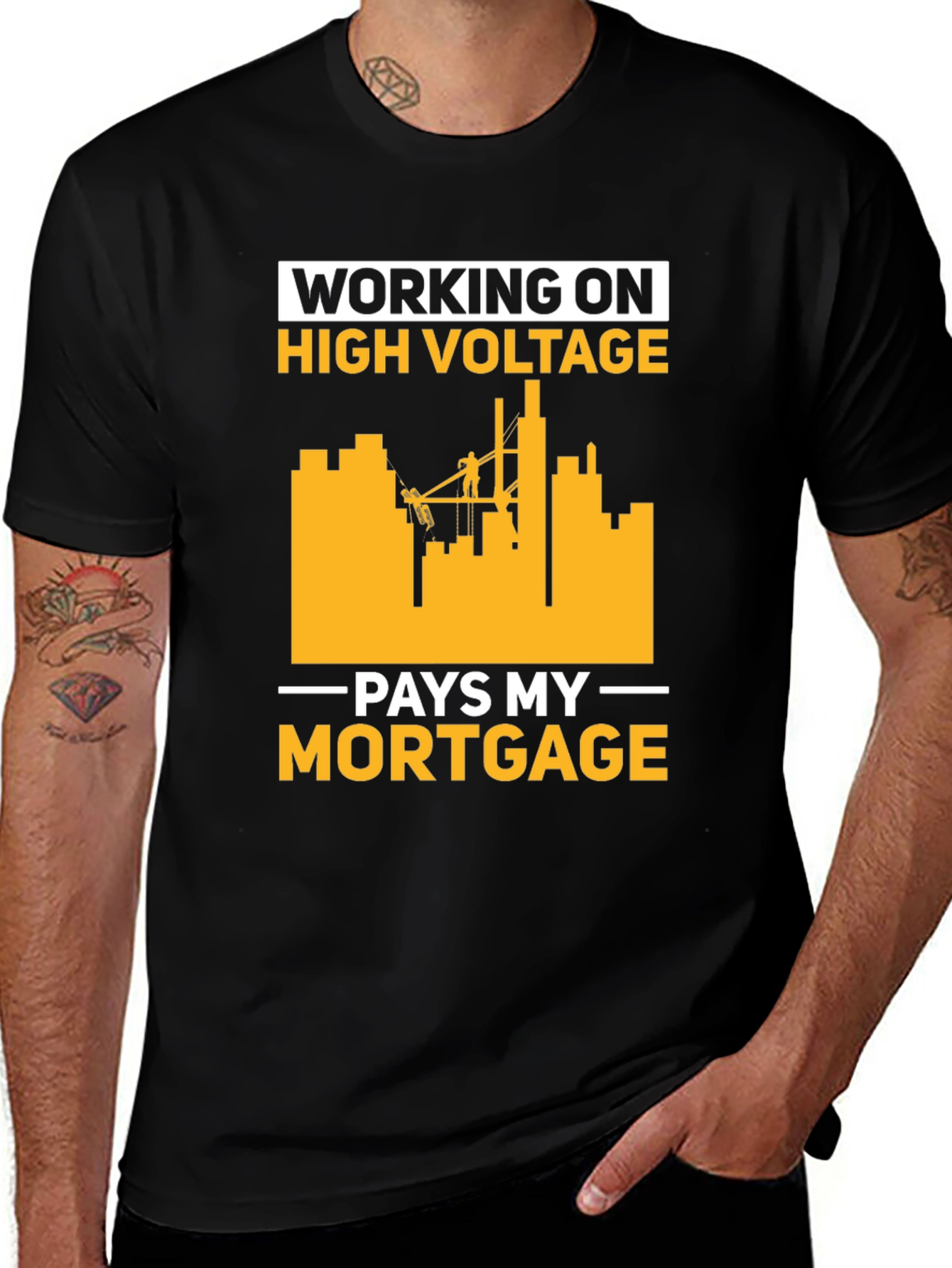 High Voltage Lineman T-Shirt - Pays My Mortgage