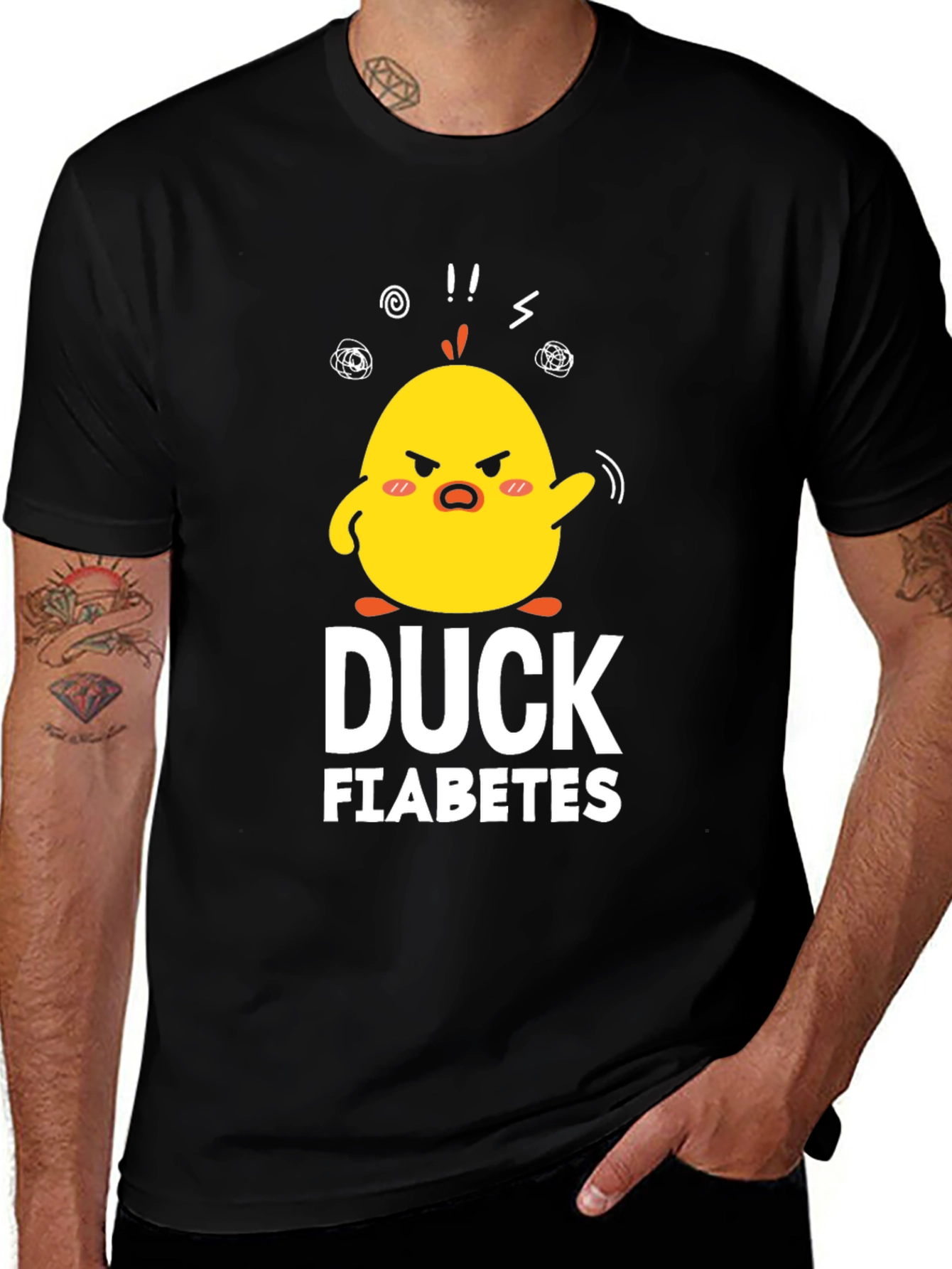 Variant 2 of Duck Fiabetes Funny Graphic T-Shirt