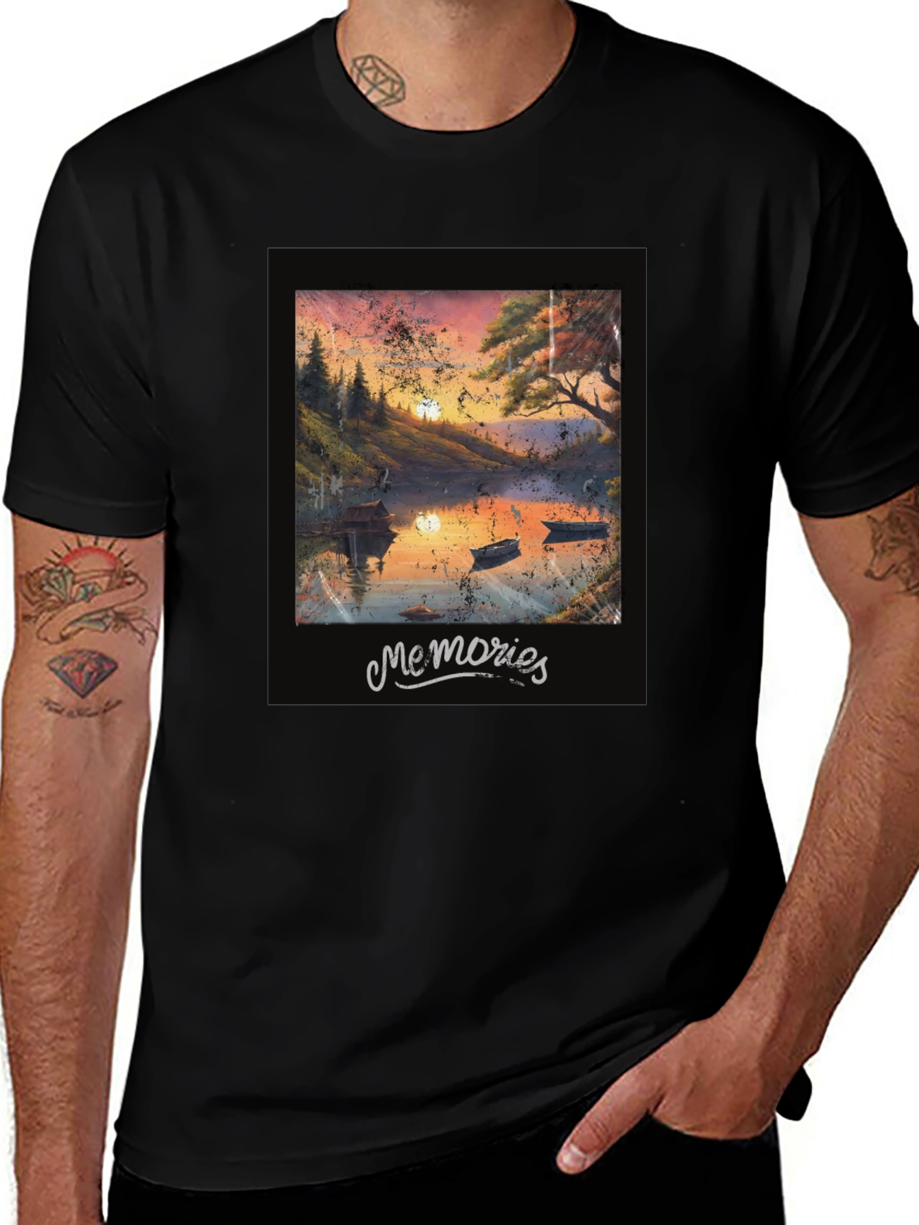Variant 3 of Memories Lake Sunset Graphic Tee