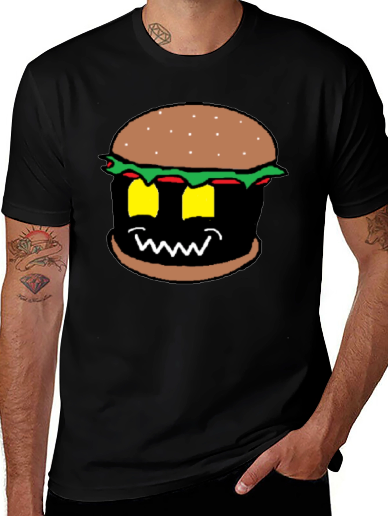 Burger Monster Graphic Tee - Black