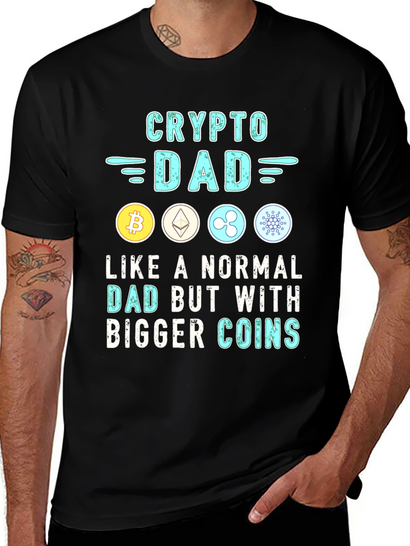 Crypto Dad T-Shirt - Bitcoin Ethereum Ripple Cardano Tee