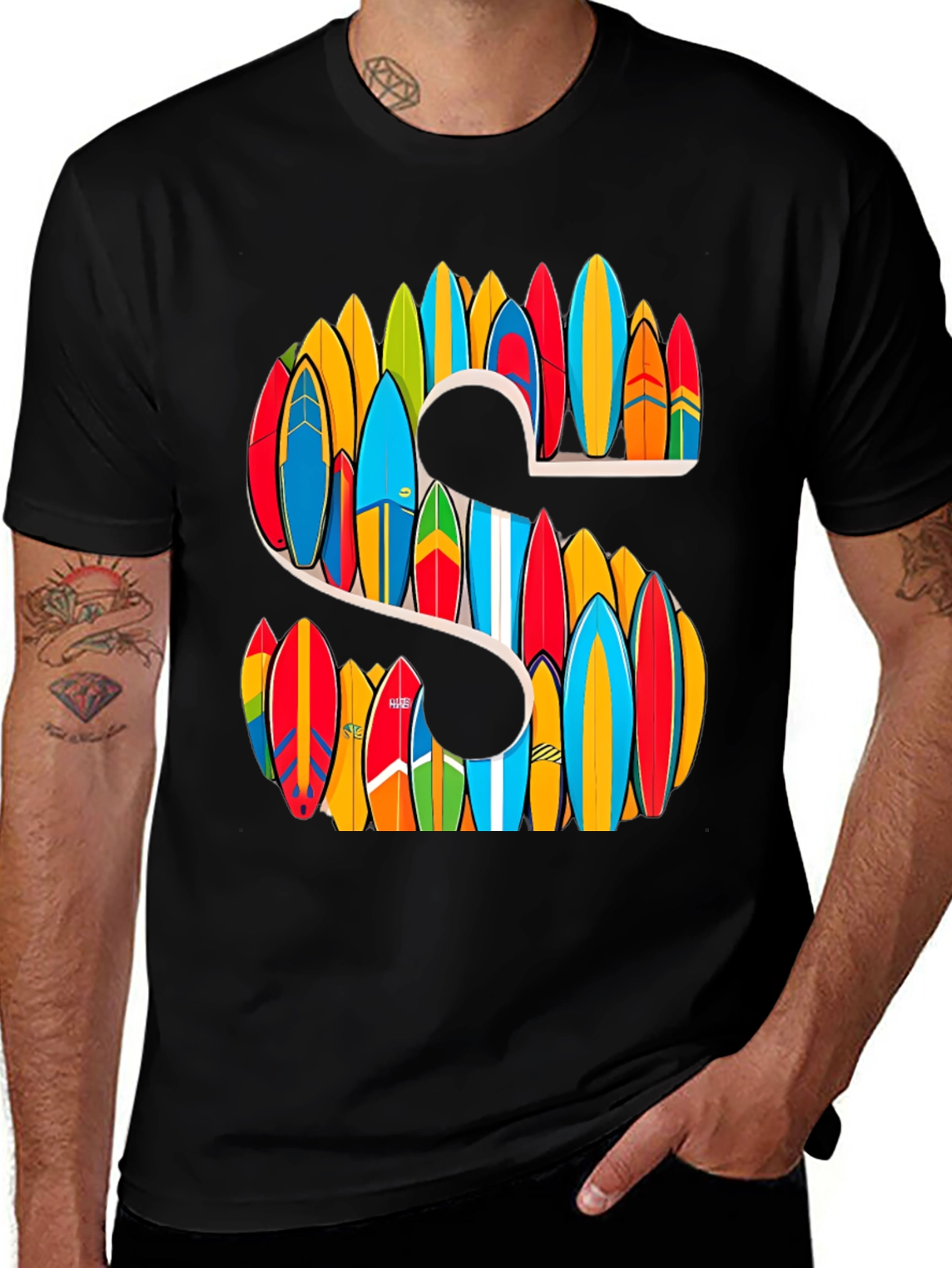 Variant 27 of Surfboard Initial S T-Shirt