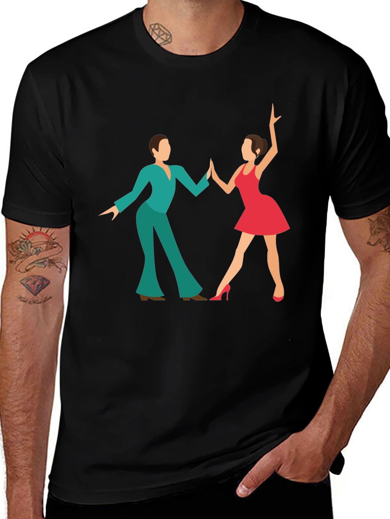 Dancing Couple Graphic Tee - Black T-Shirt