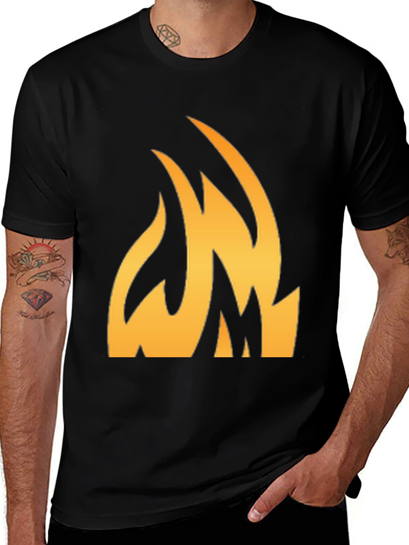 Variant 26 of Fiery Graphic Black T-Shirt