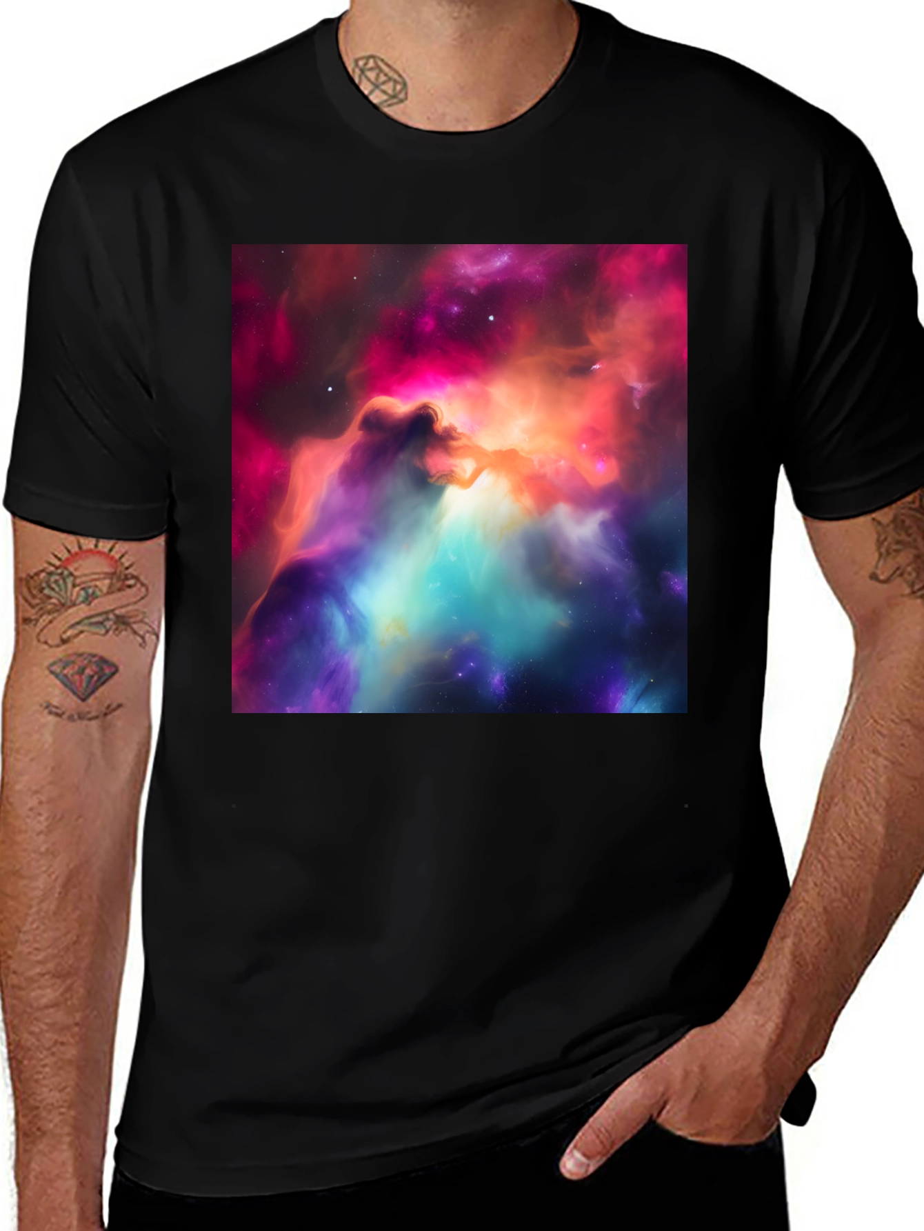 Variant 21 of Nebula Print Black T-Shirt