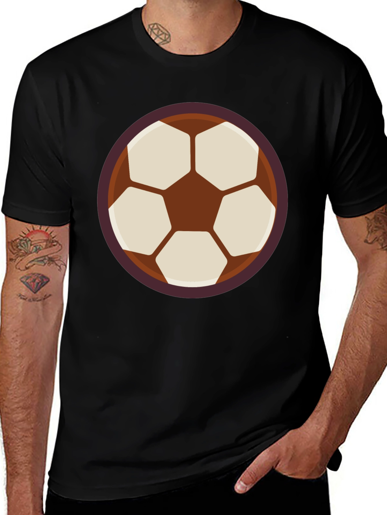 Variant 19 of Soccer Ball Graphic Tee - Classic Black T-Shirt