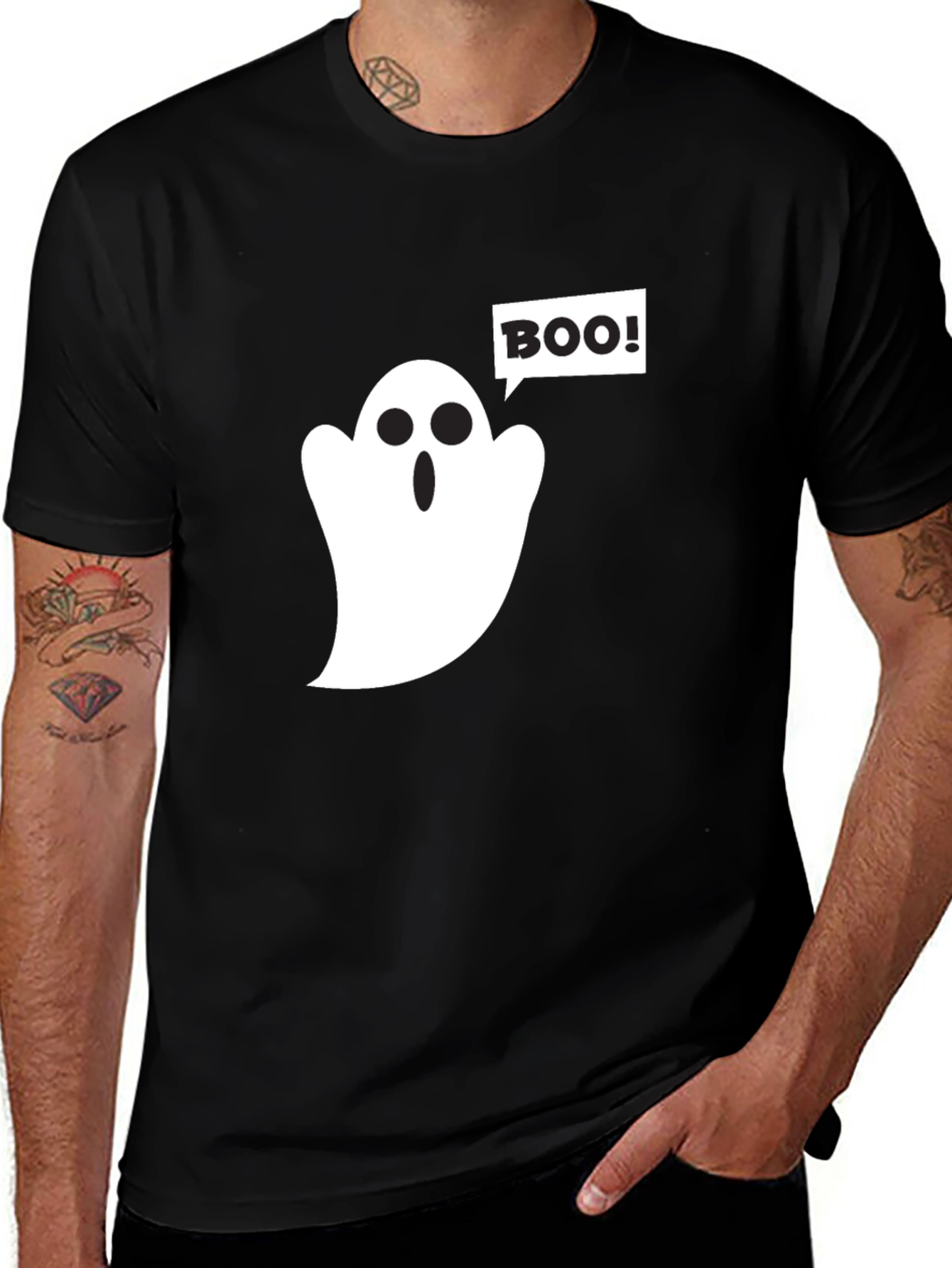 Variant 20 of Boo Ghost Graphic Tee - Halloween T-Shirt