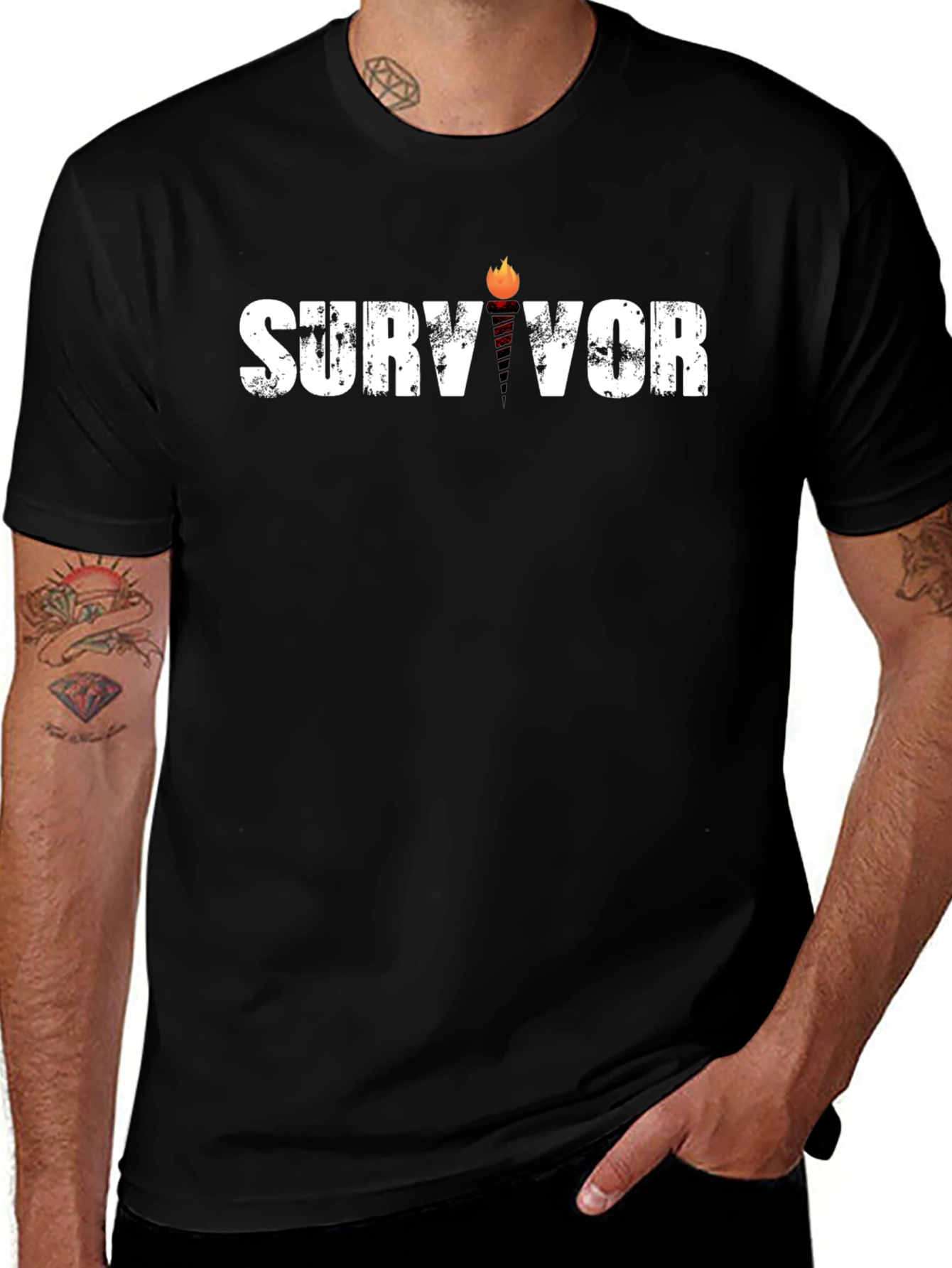 Survivor Torch Graphic T-Shirt - Reality TV Show Tee