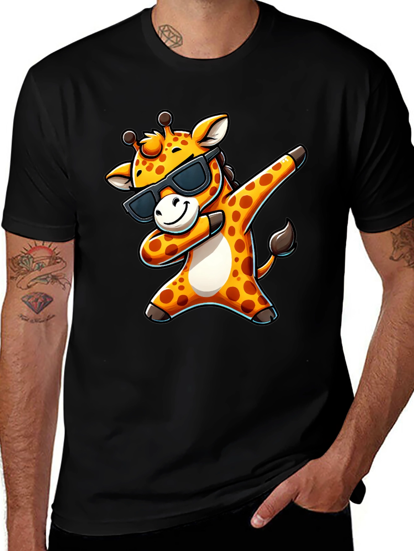 Variant 14 of Dabbing Giraffe Graphic Tee - Funny Animal T-Shirt