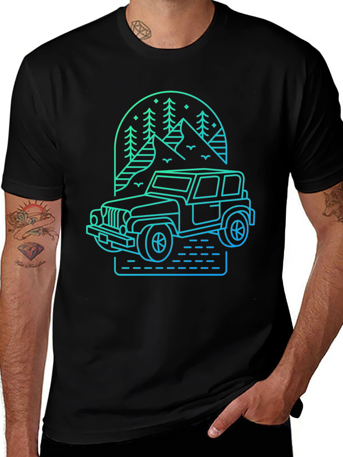 Variant 18 of Off-Road Adventure Tee - Mountain Jeep Design