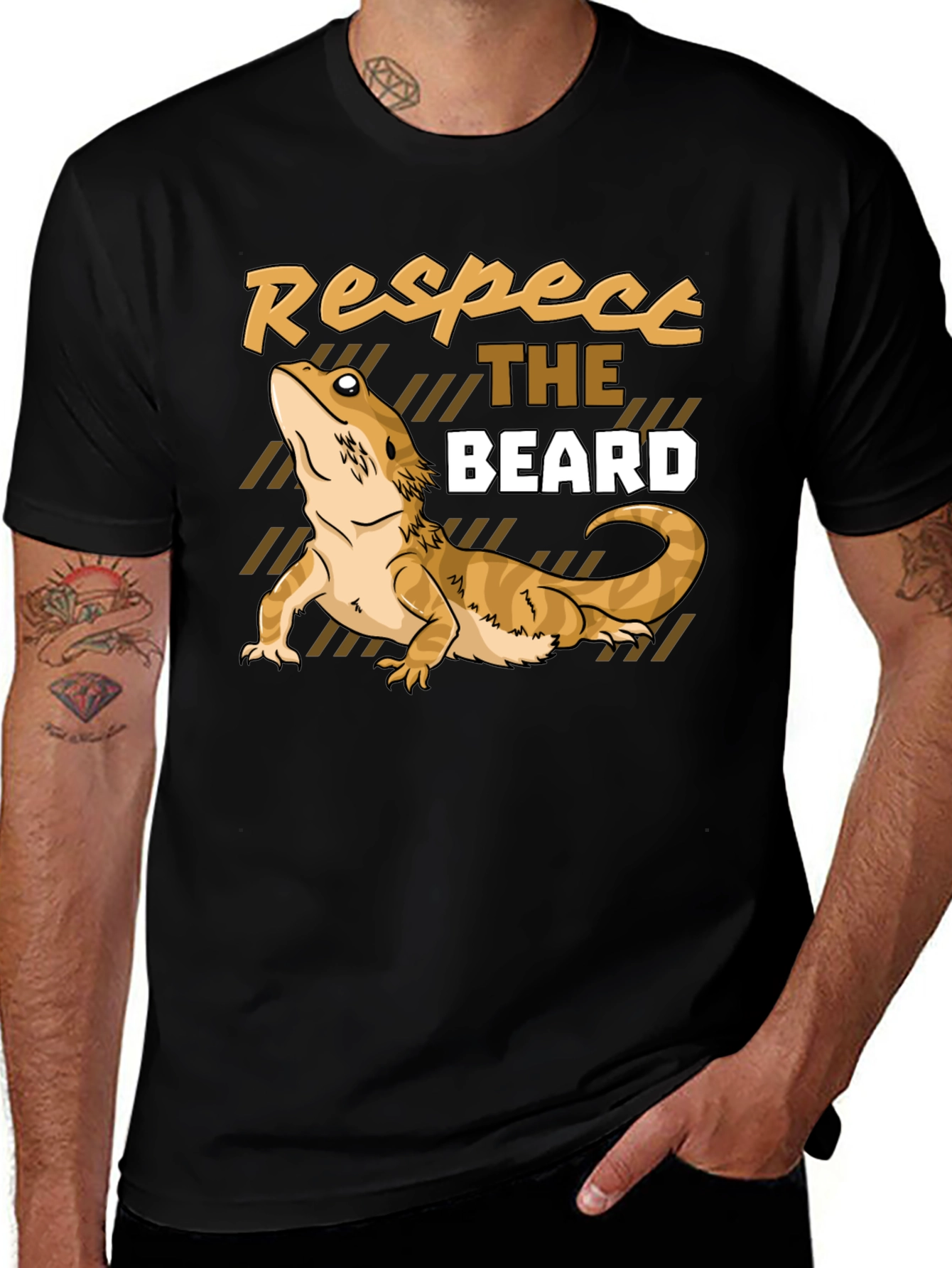 Variant 29 of Respect the Beard Dragon T-Shirt Funny Reptile Tee