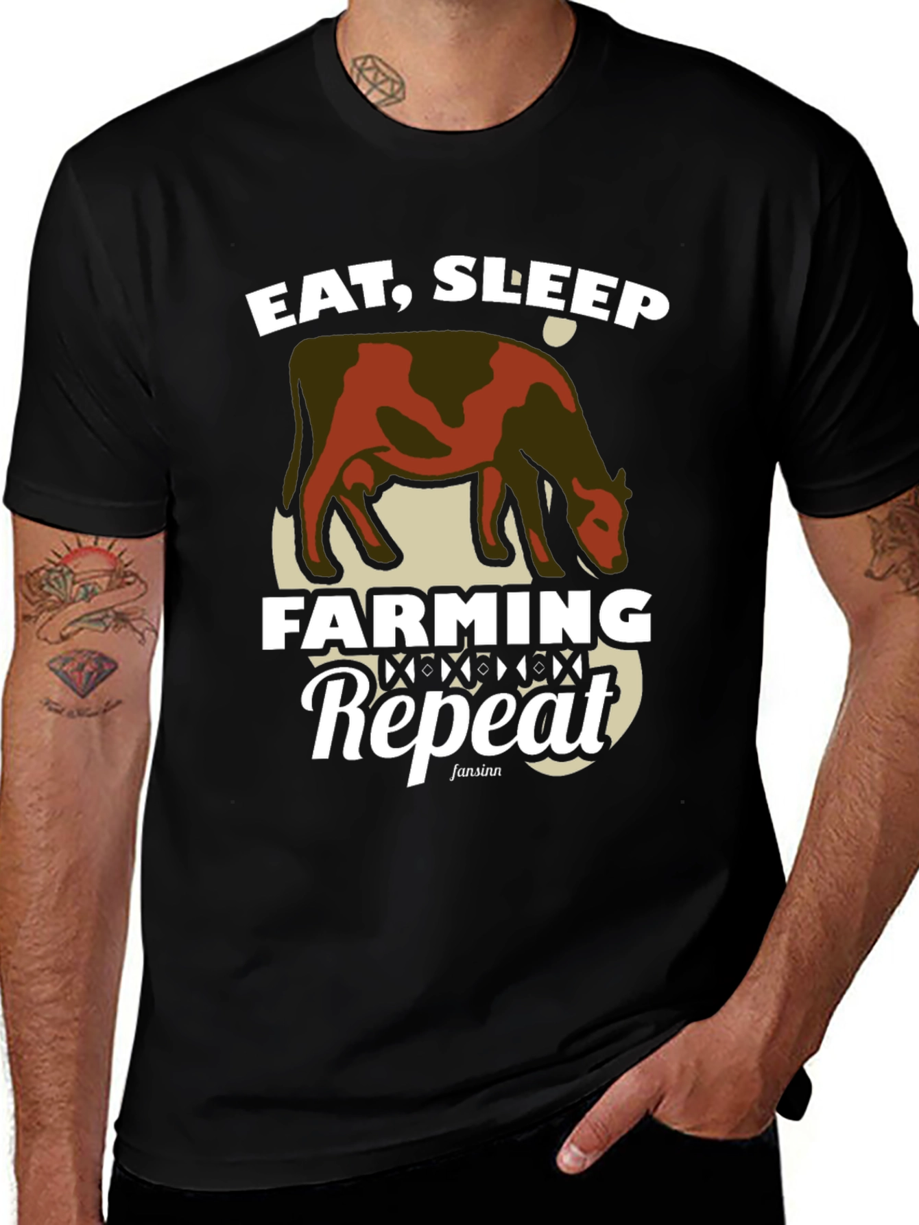 Eat Sleep Farming Repeat Graphic Tee
